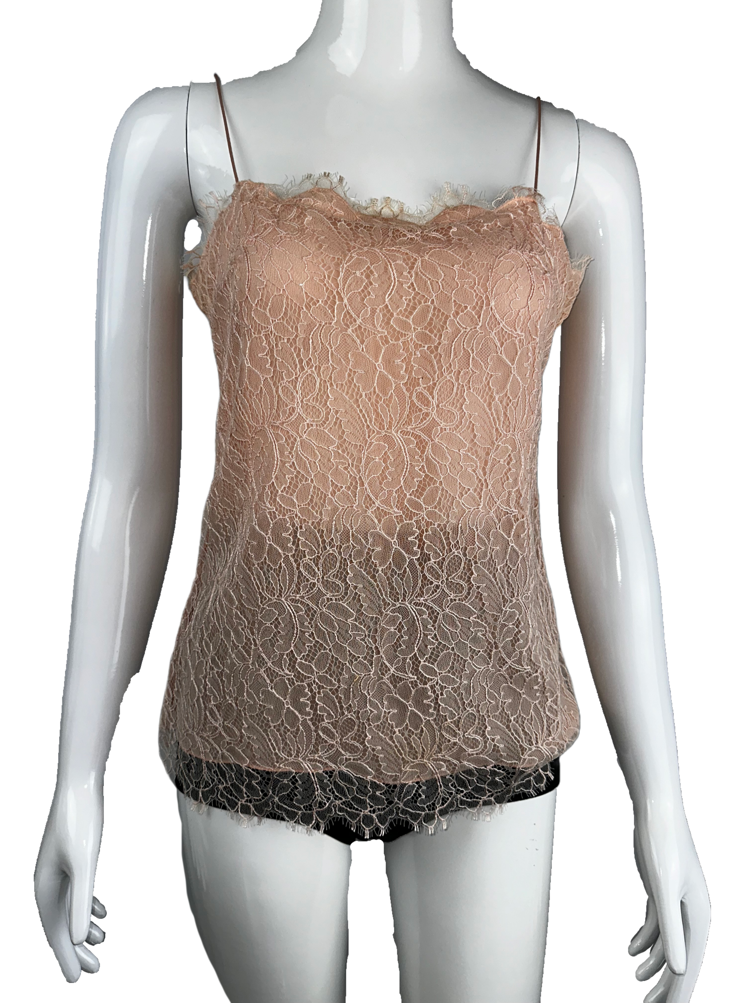 Chanel pink lace tee shirt - size 34