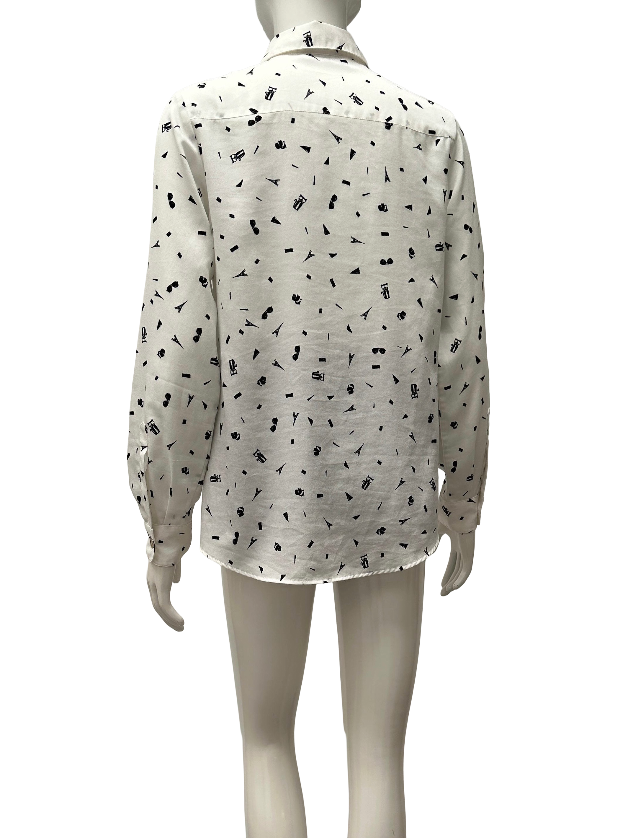 Karl Lagerfeld white and black Paris pattern shirt - size 36