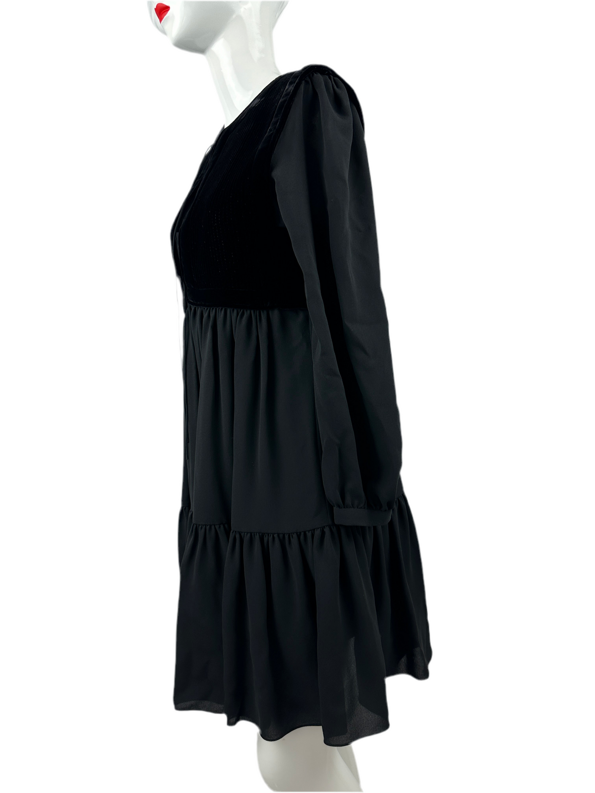 Dior black dress with velvet bib - size 34