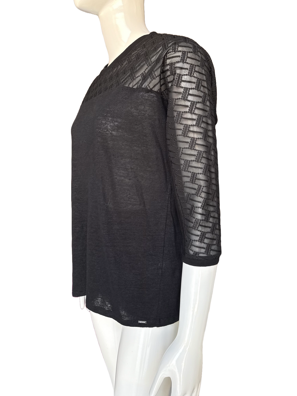 IKKS black tee shirt with geometric pattern - size 36