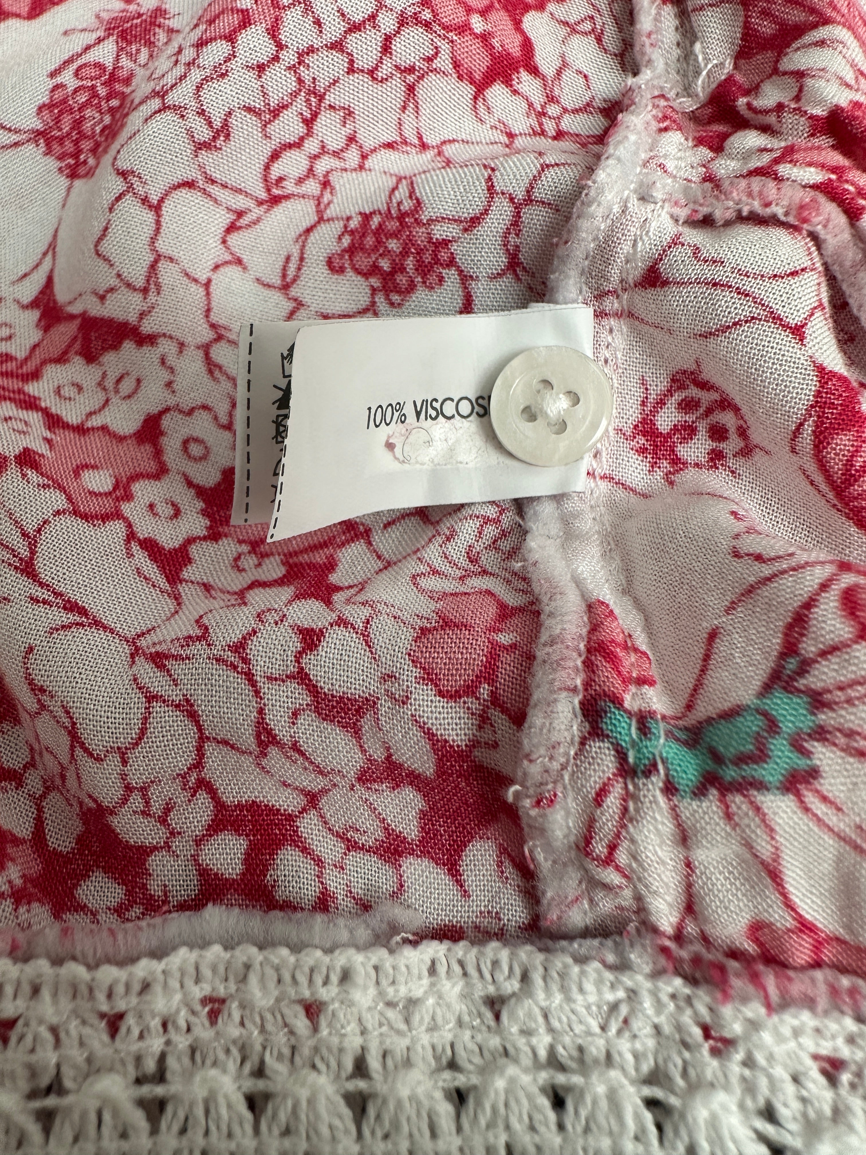 Poupette St Barth pink floral smocked playsuit - size 34