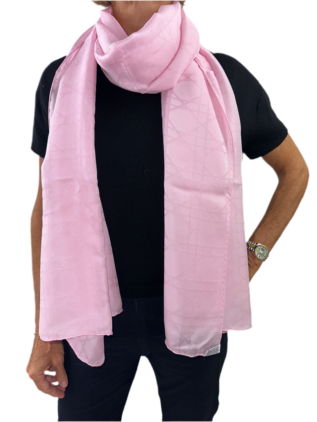 Dior pink stole with pink motif