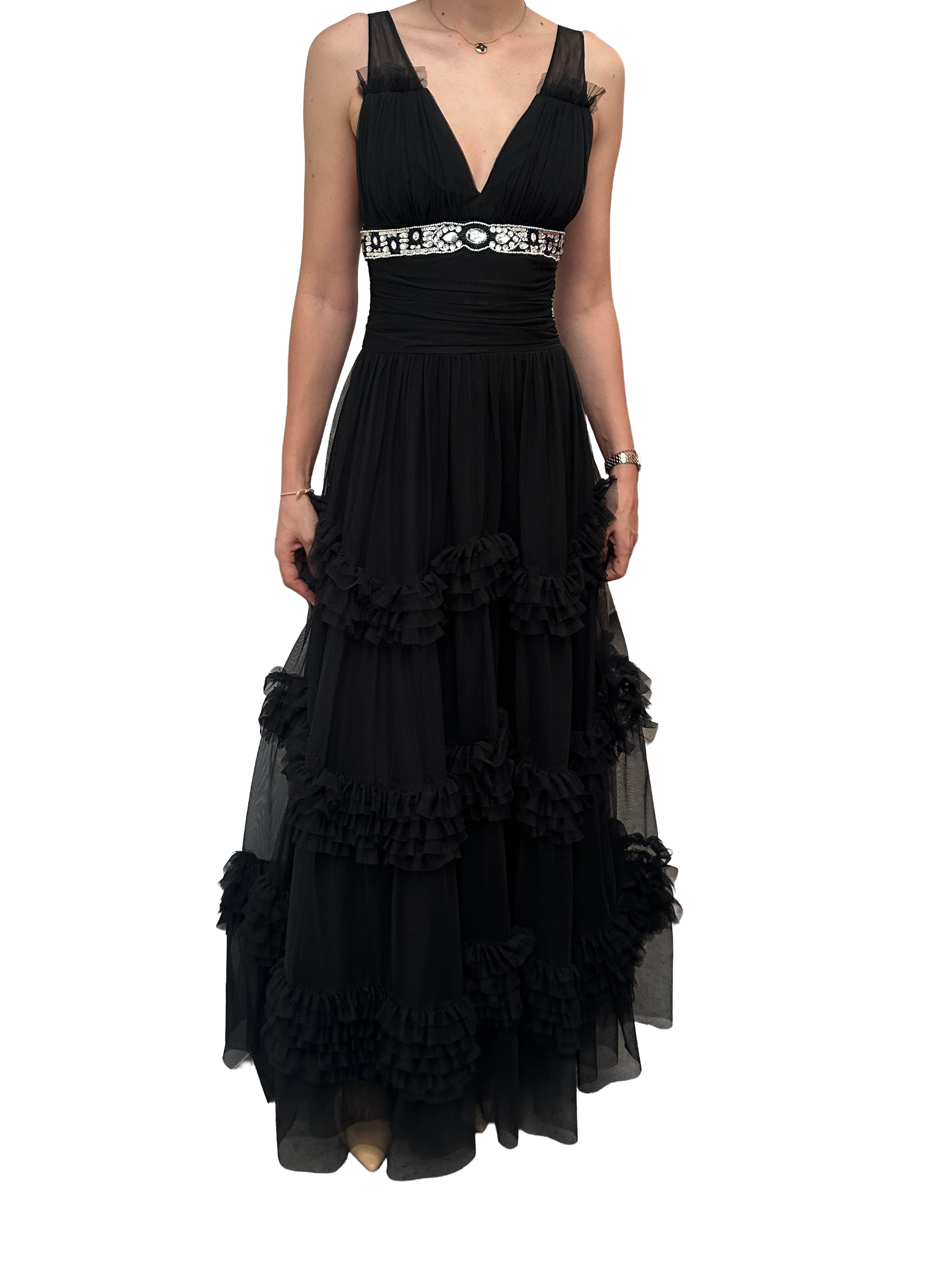 Mango Limited Edition By Zuhair Murad black long dress - size 34