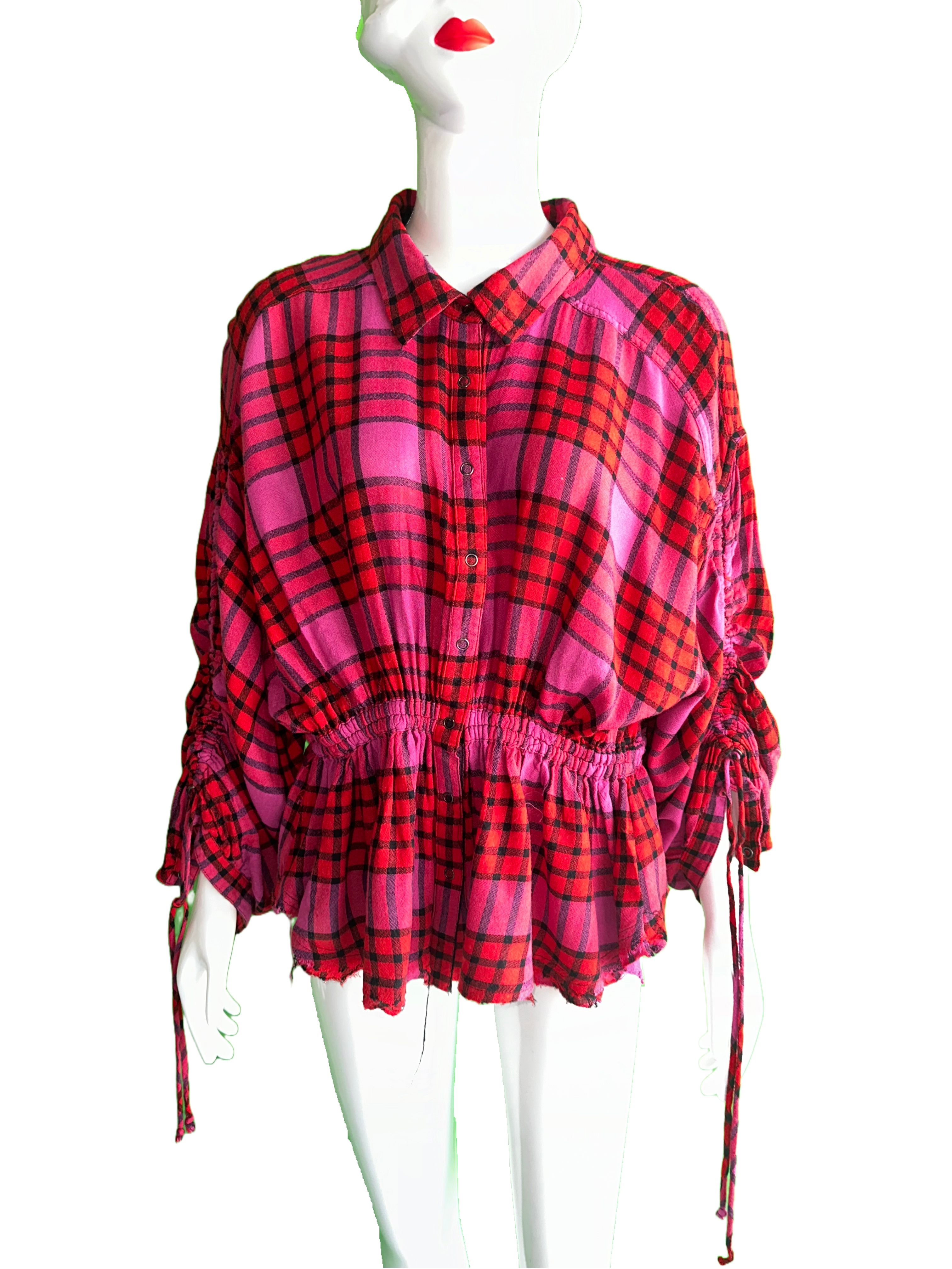 We the free Belted plaid shirt - size 40
