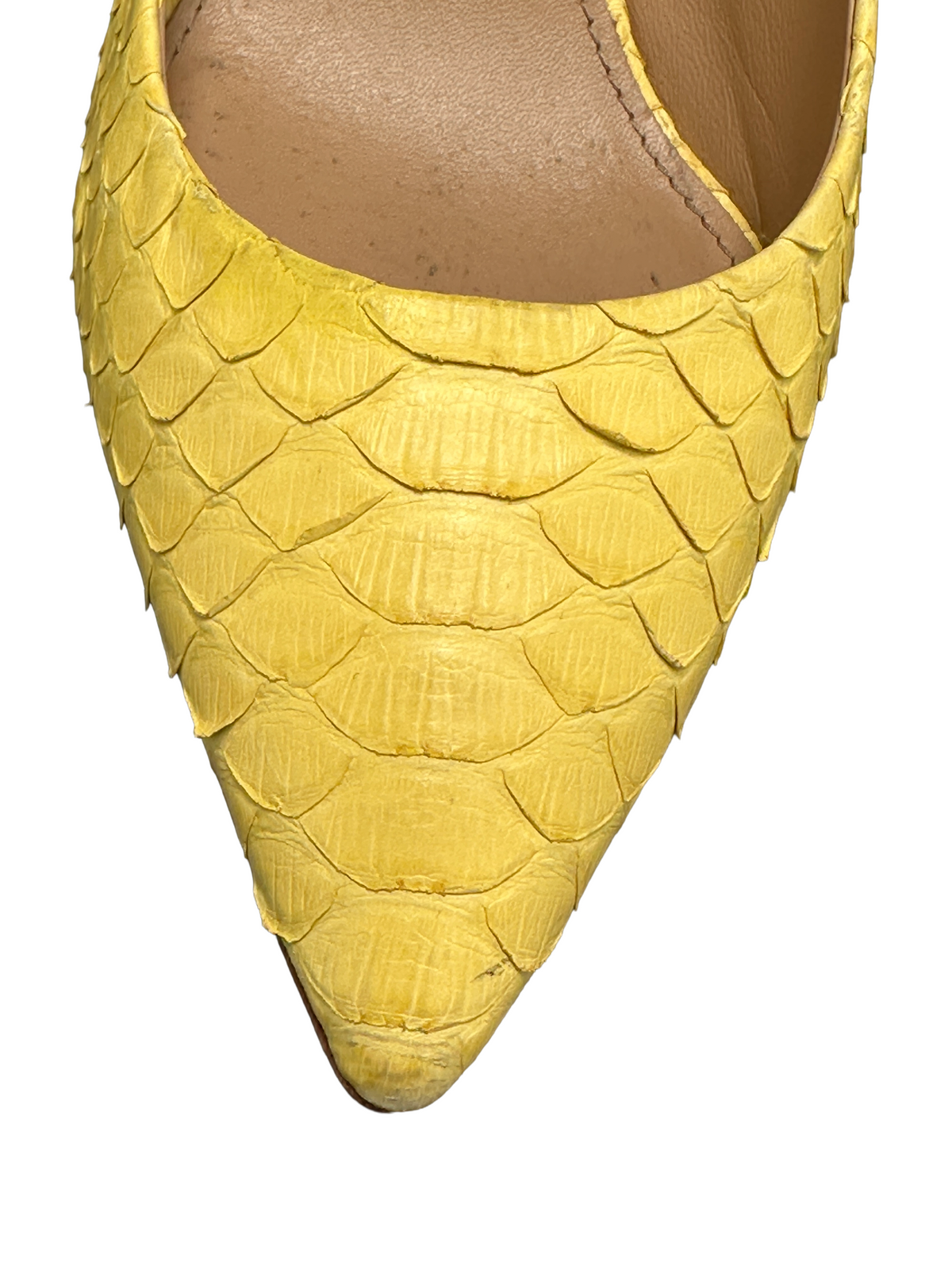 Salvatore Ferragamo yellow python susi pumps - size 37.5