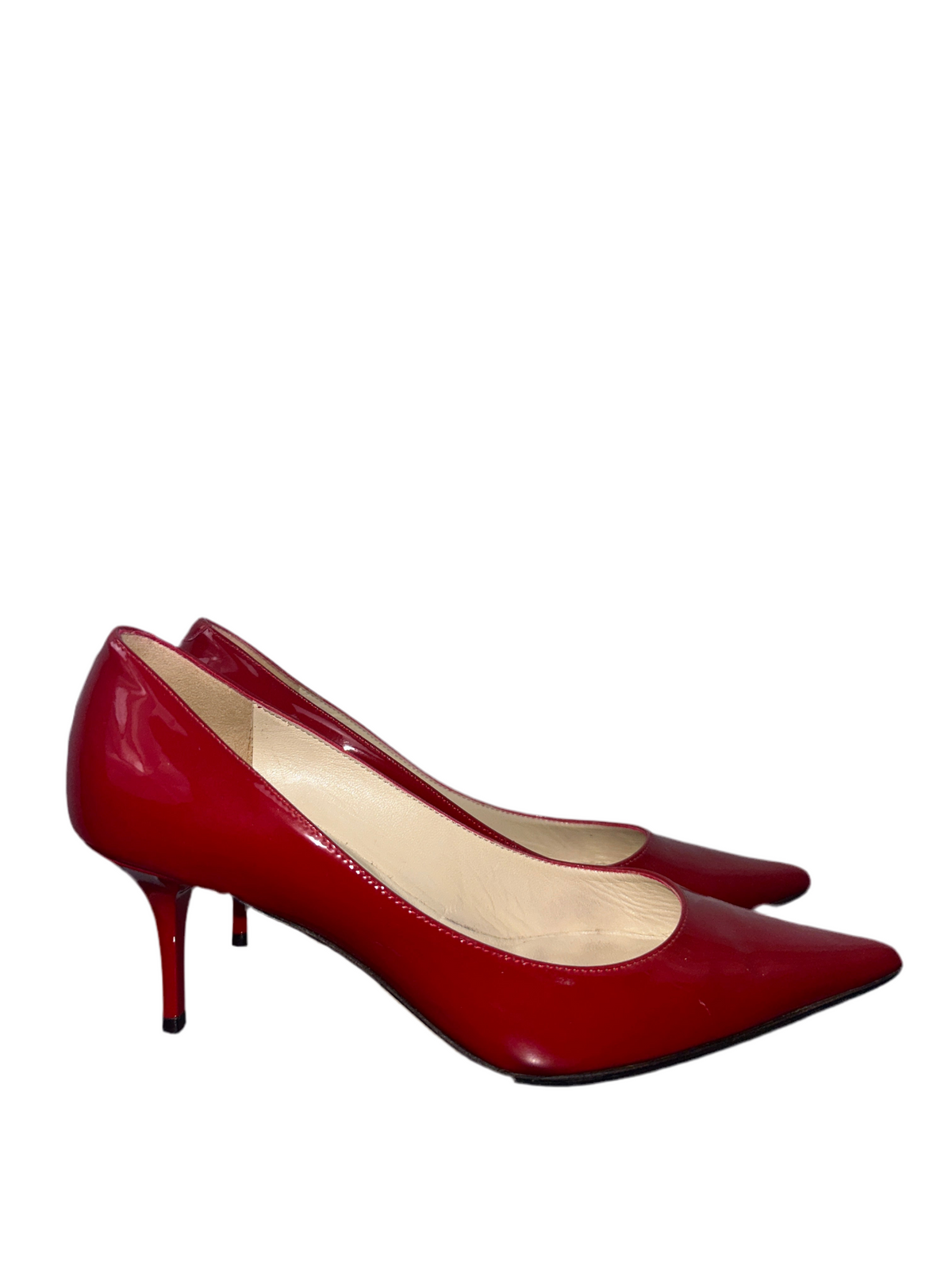 Jimmy Choo Aza red patent point toe pump heels shoes - size 36