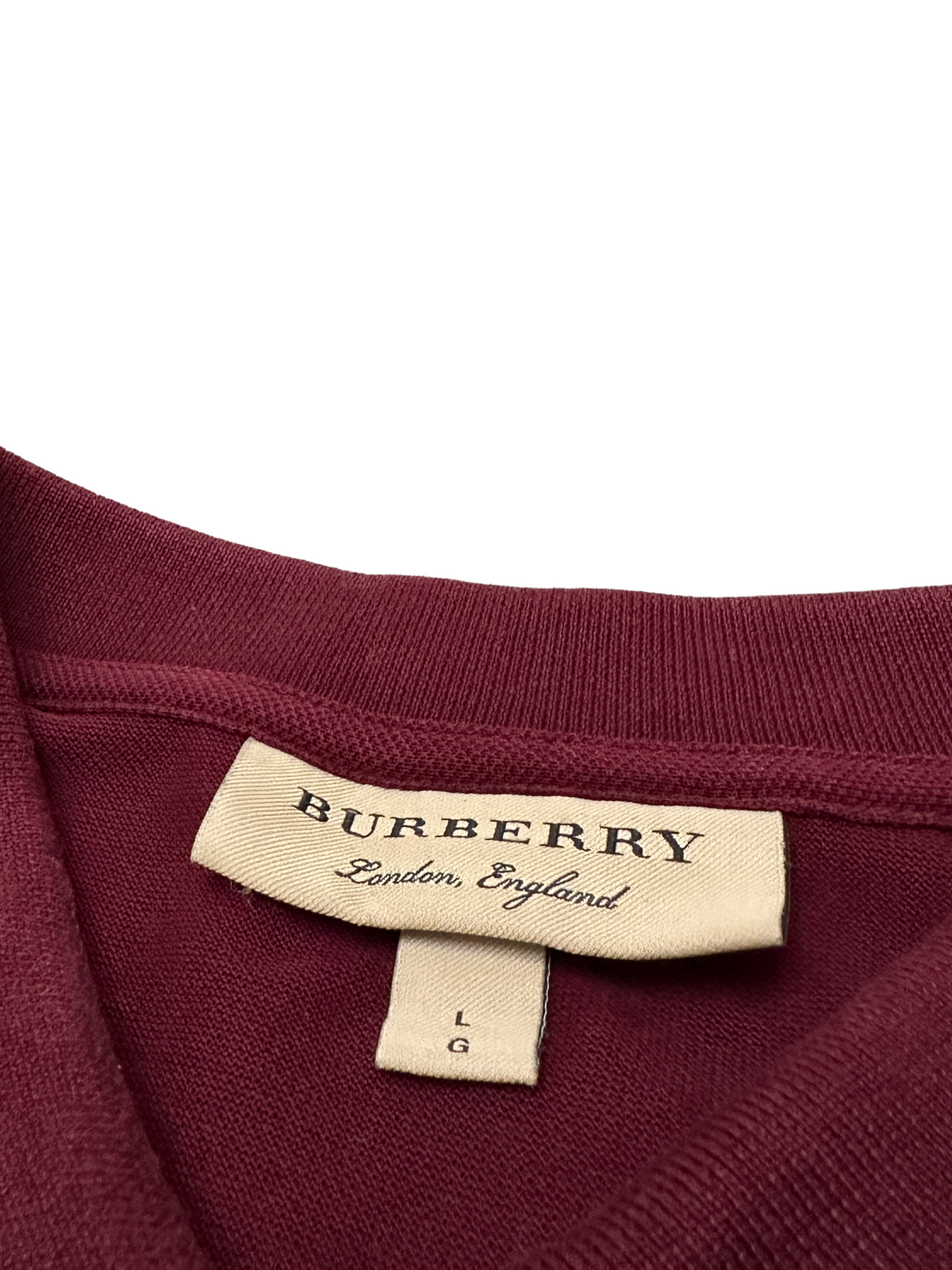 Burberry burgundy polo - size L