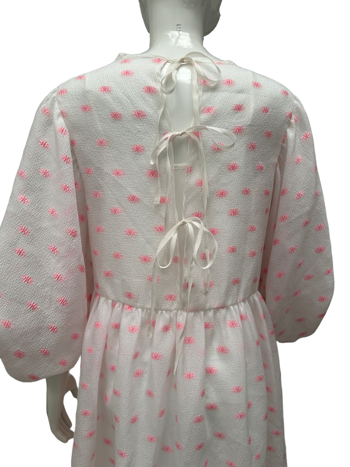 Cecilie Bahnsen Karmen white dress with pink flowers - size 38