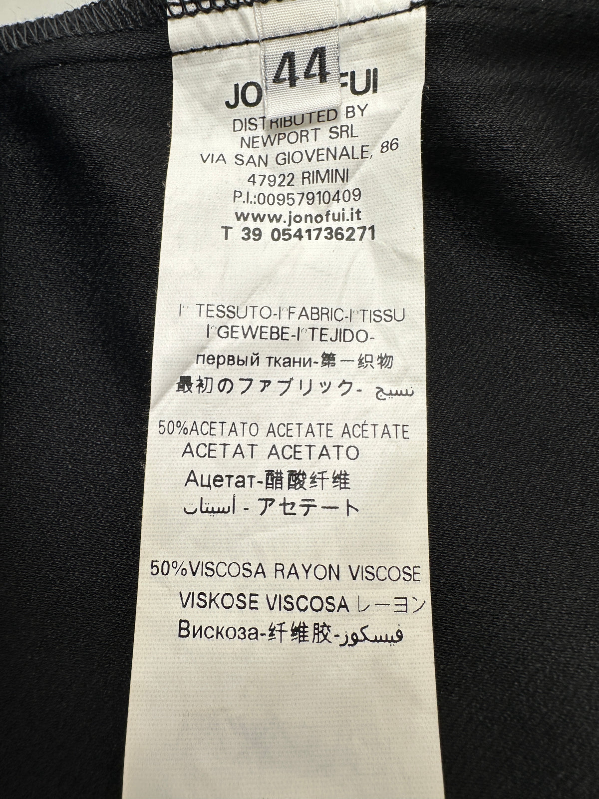 Jonofui black dress pink interior - size 44