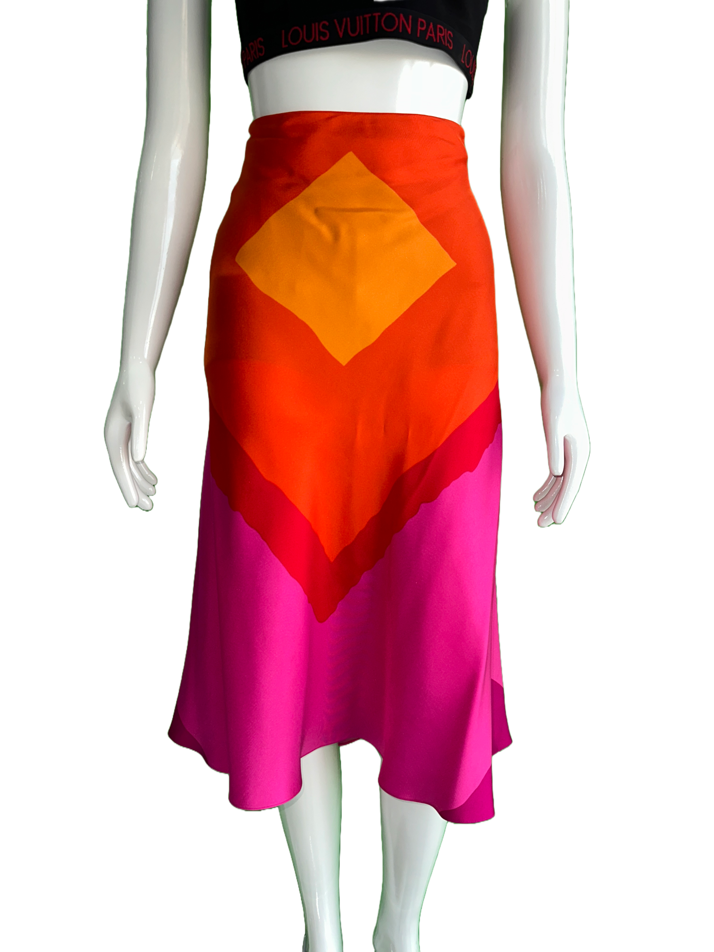 Dior red orange pink skirt - size 40