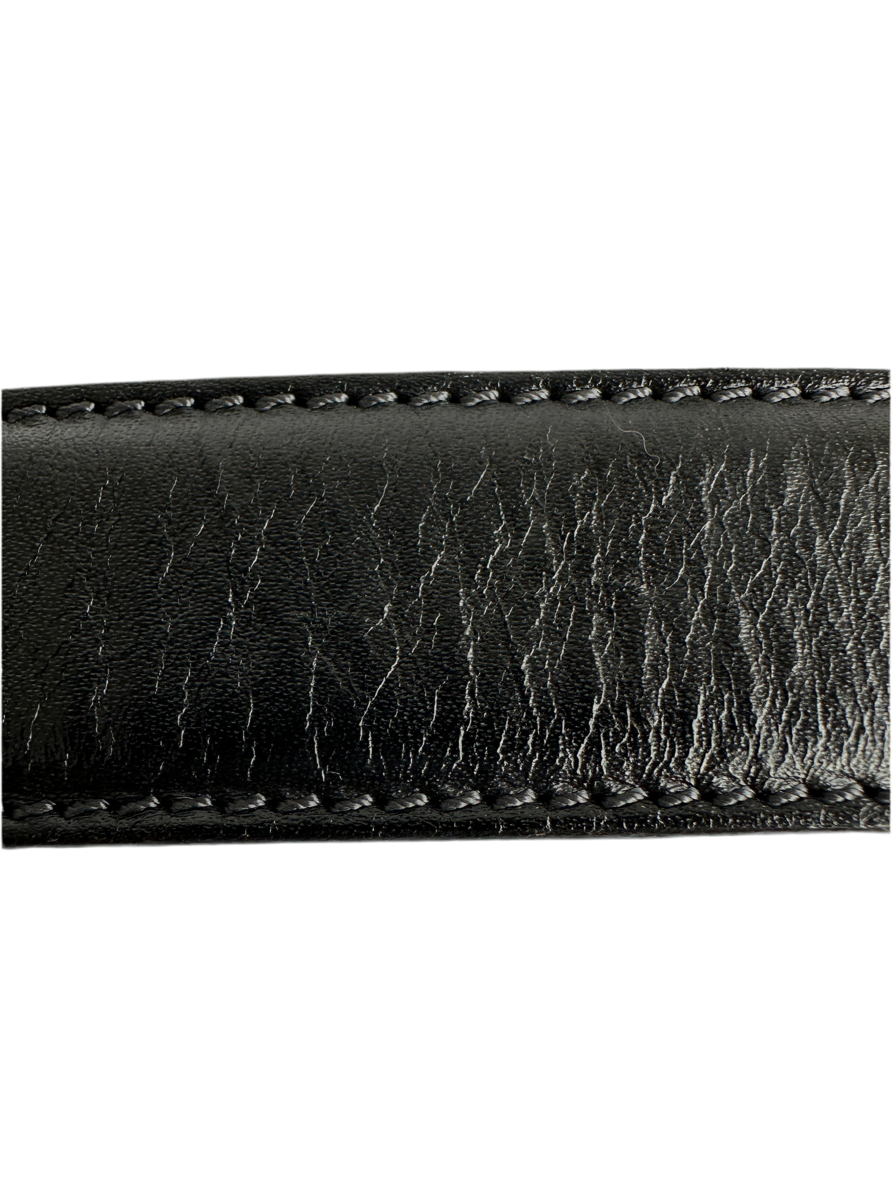 The Bridge black leather belt