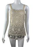 Oscar de la Renta ivory top with lace - size 38