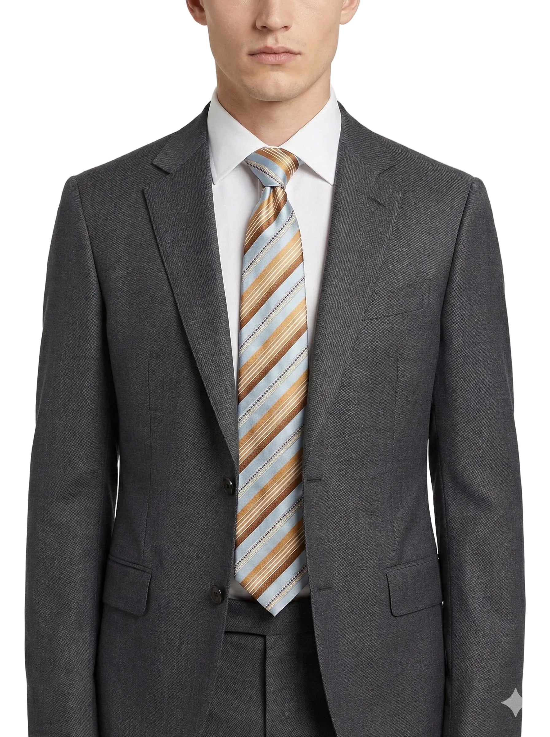 Ermenegildo Zegna silk tie (brown & light blue stripes)