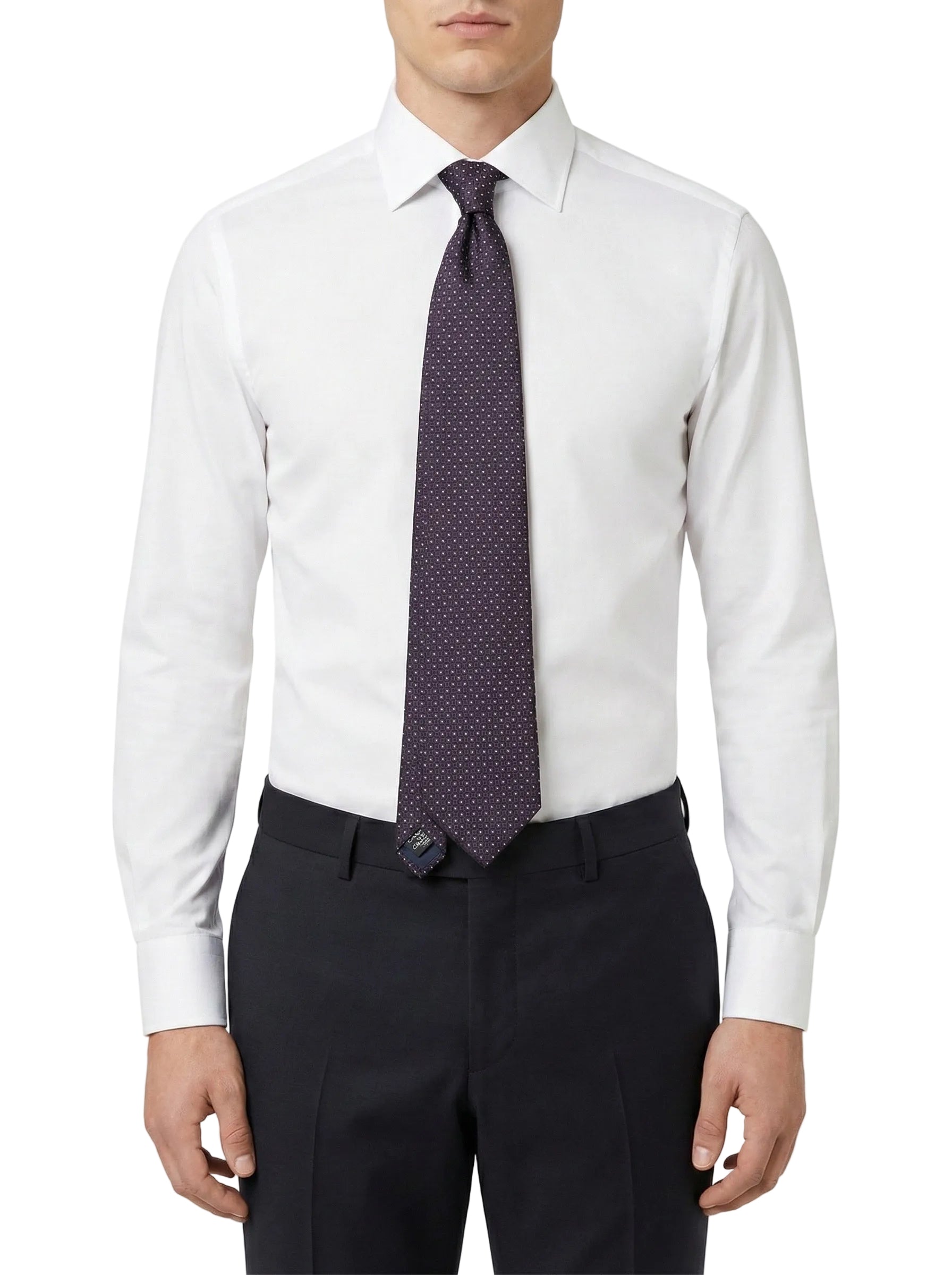 Canali silk tie (navy geometric pattern)