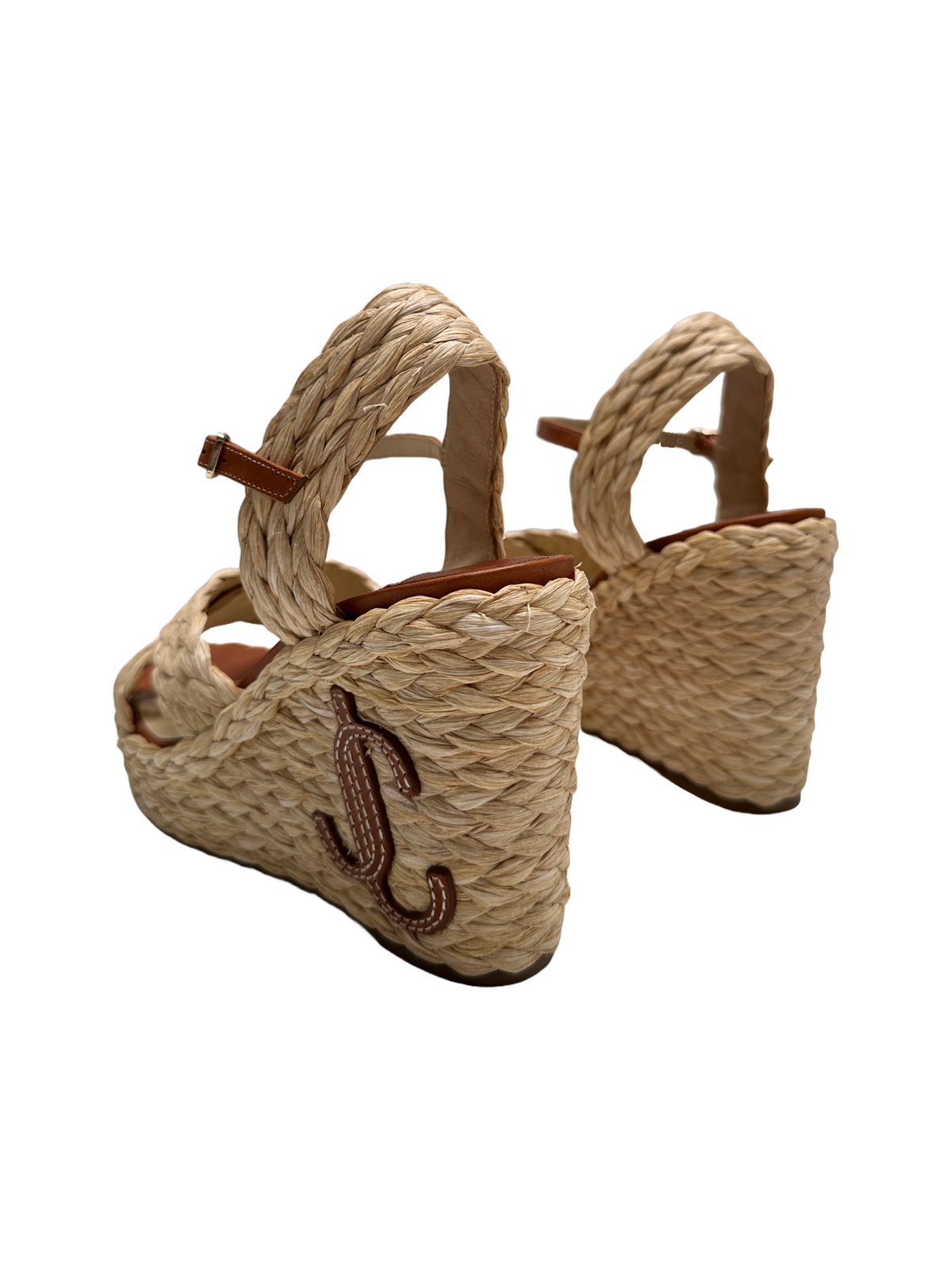 Jimmy Choo Dellena 100 raffia wedges - size 38.5