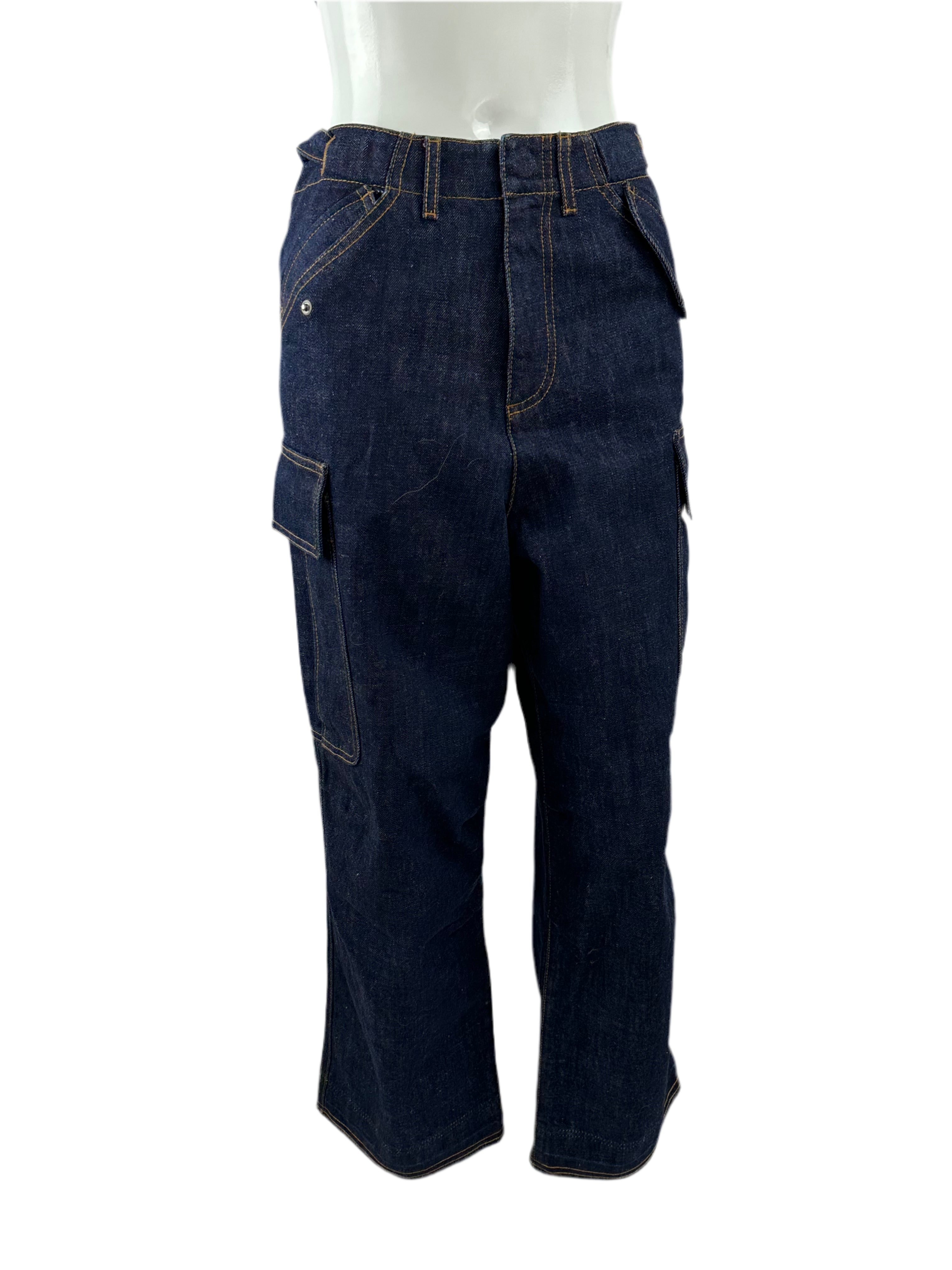 Christian Dior 8 cargo jeans D02 Deep blue cotton denim  - size 32 FR
