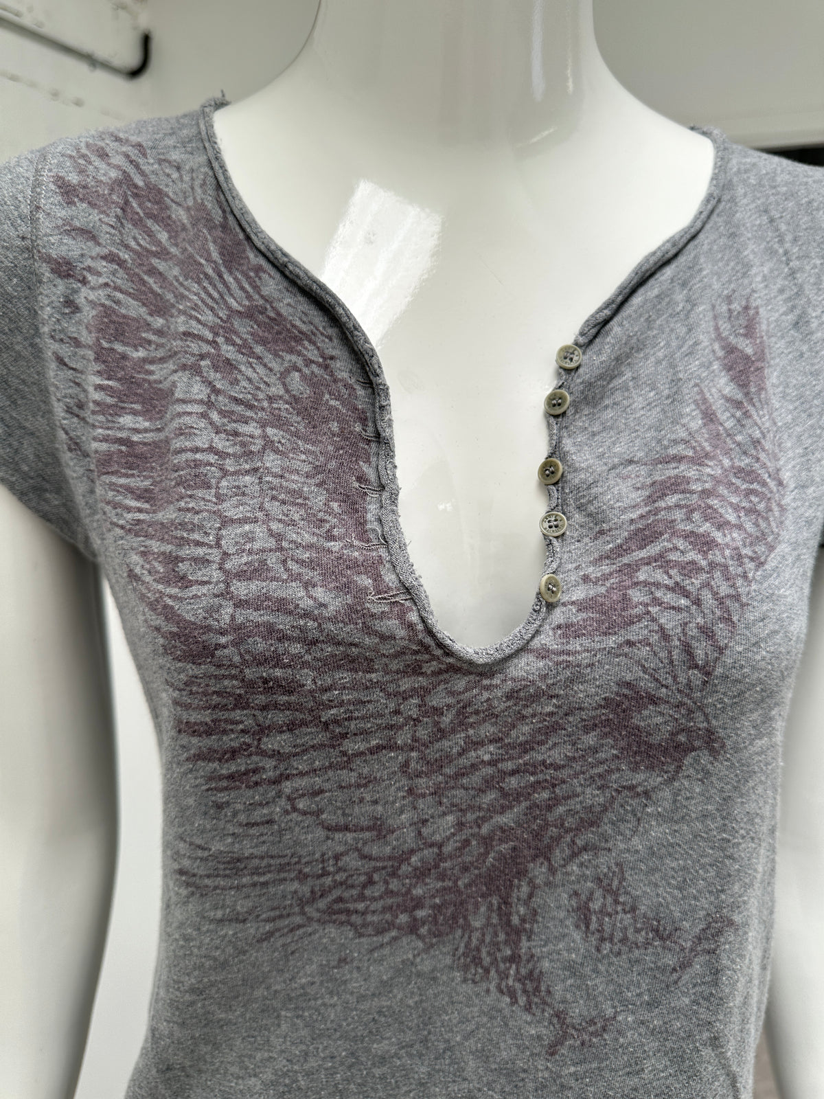 Zadig & Voltaire grey eagle t-shirt - size 38