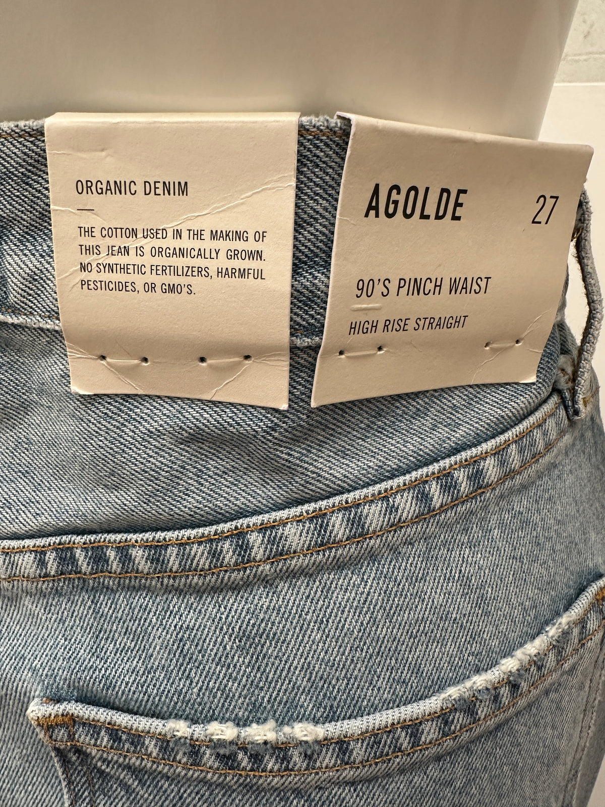 Agolde blue 90'S pinch waist high rise straight - size 27