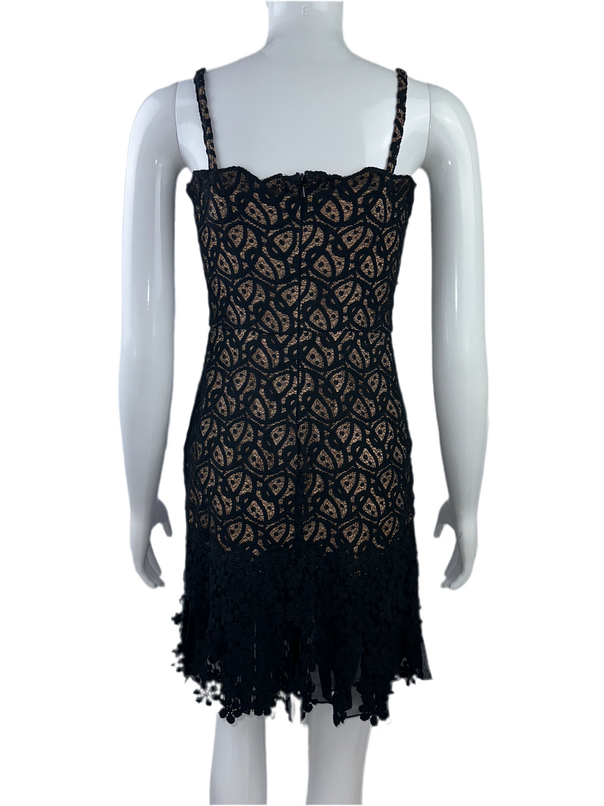 Oscar de la Renta black lace sleeveless cocktail dress - size 36