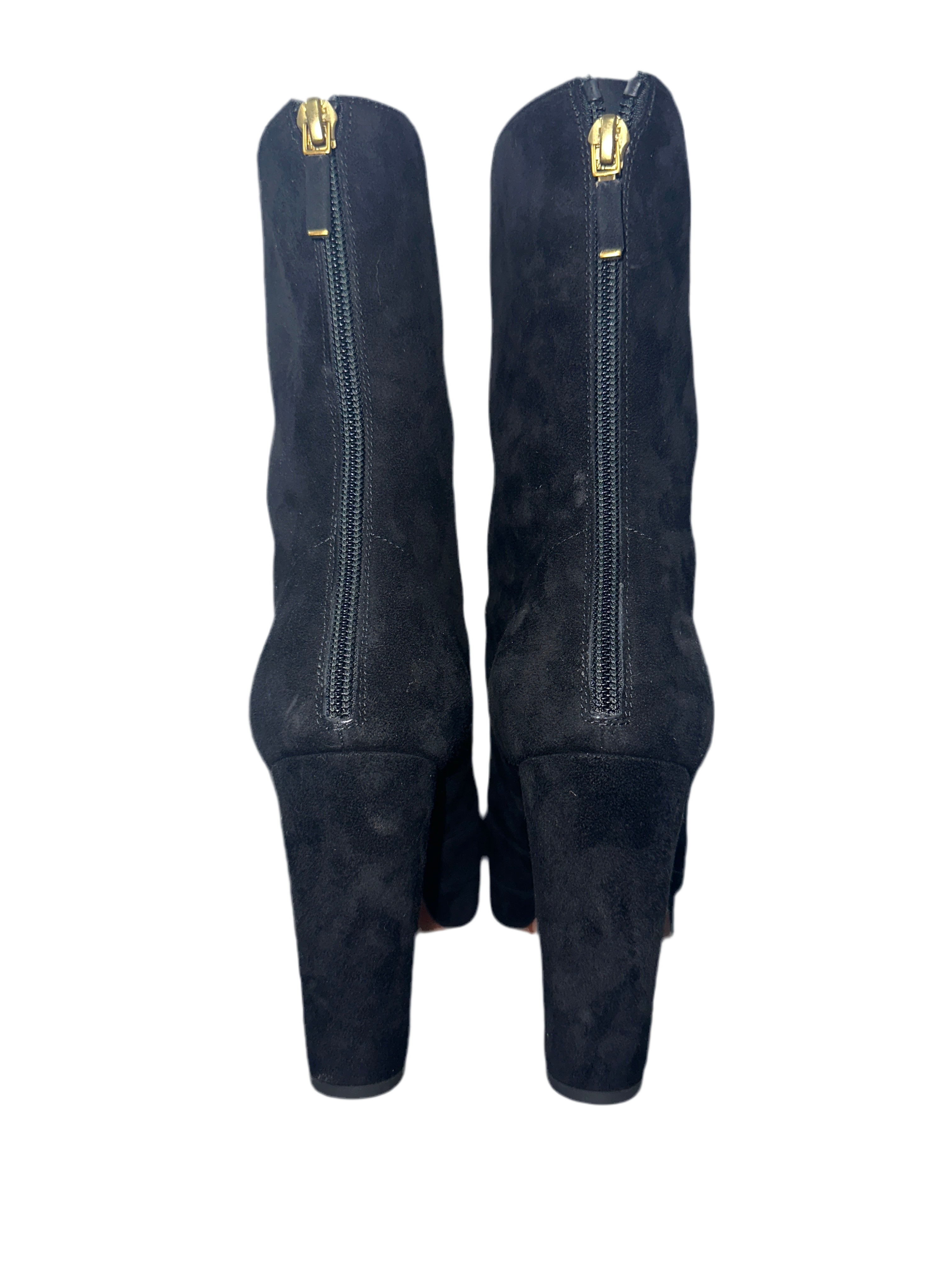 Dior D-Rise zipped boot in black suede calfskin - size 36.5