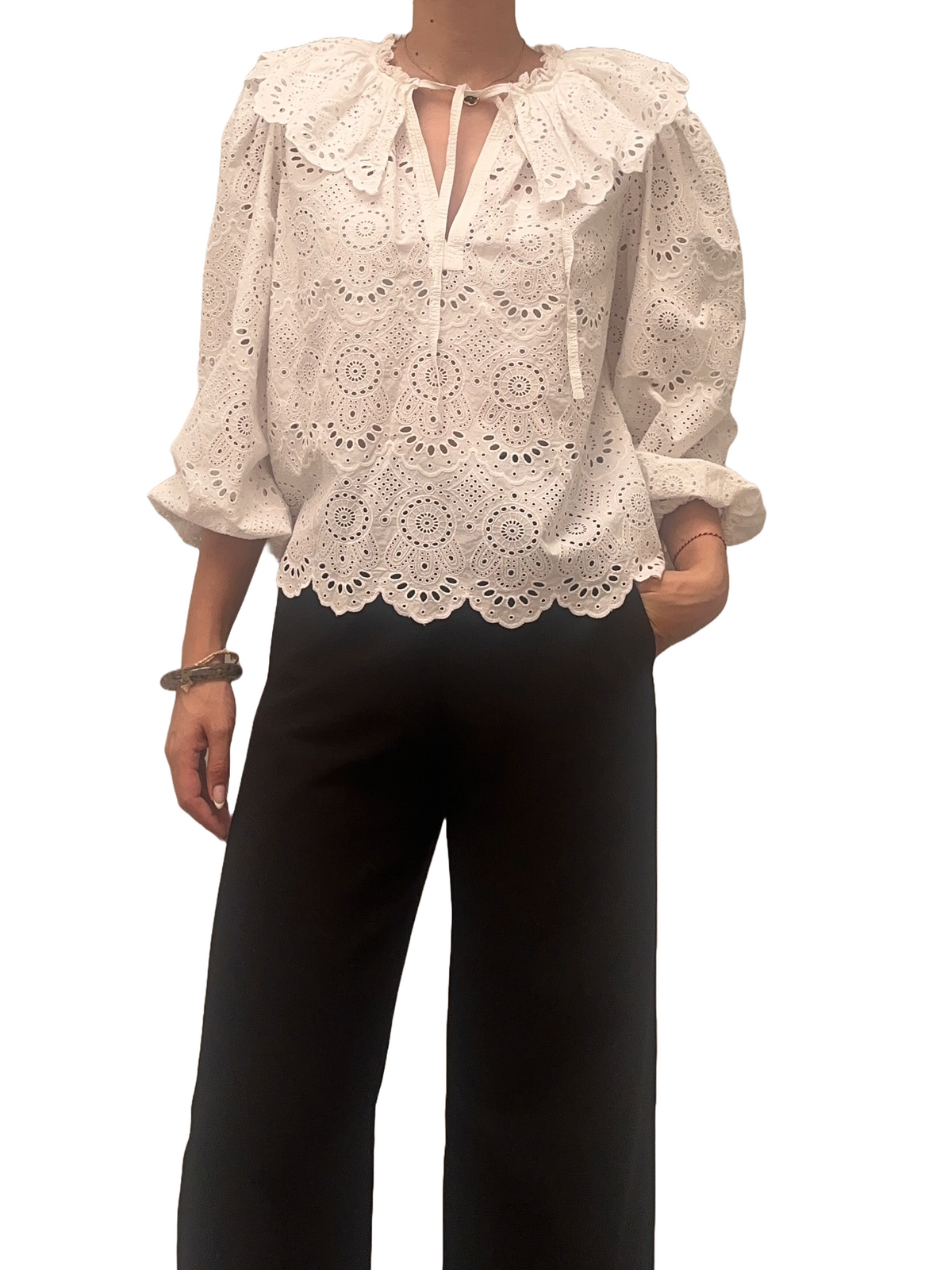 Ulla Johnson white lace blouse - size 40