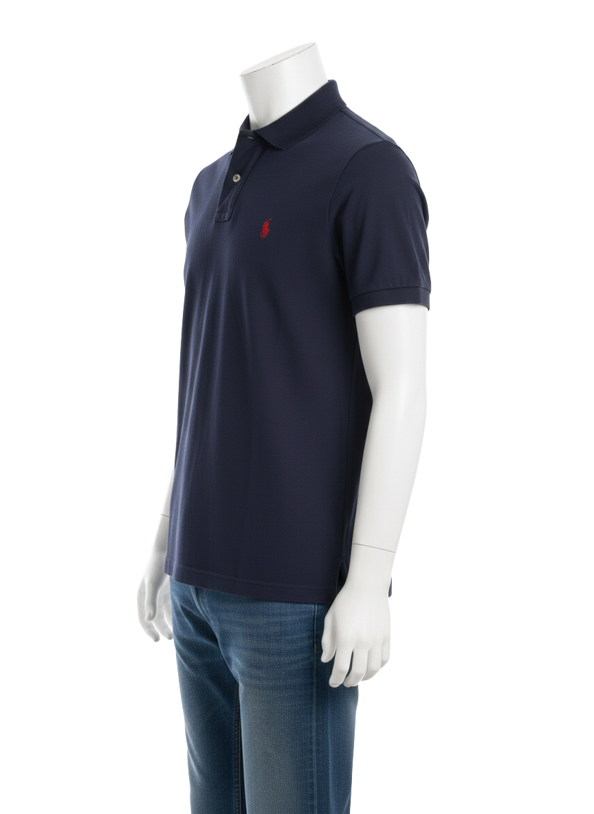 Polo Ralph Lauren navy custom slim fit polo shirt - size L