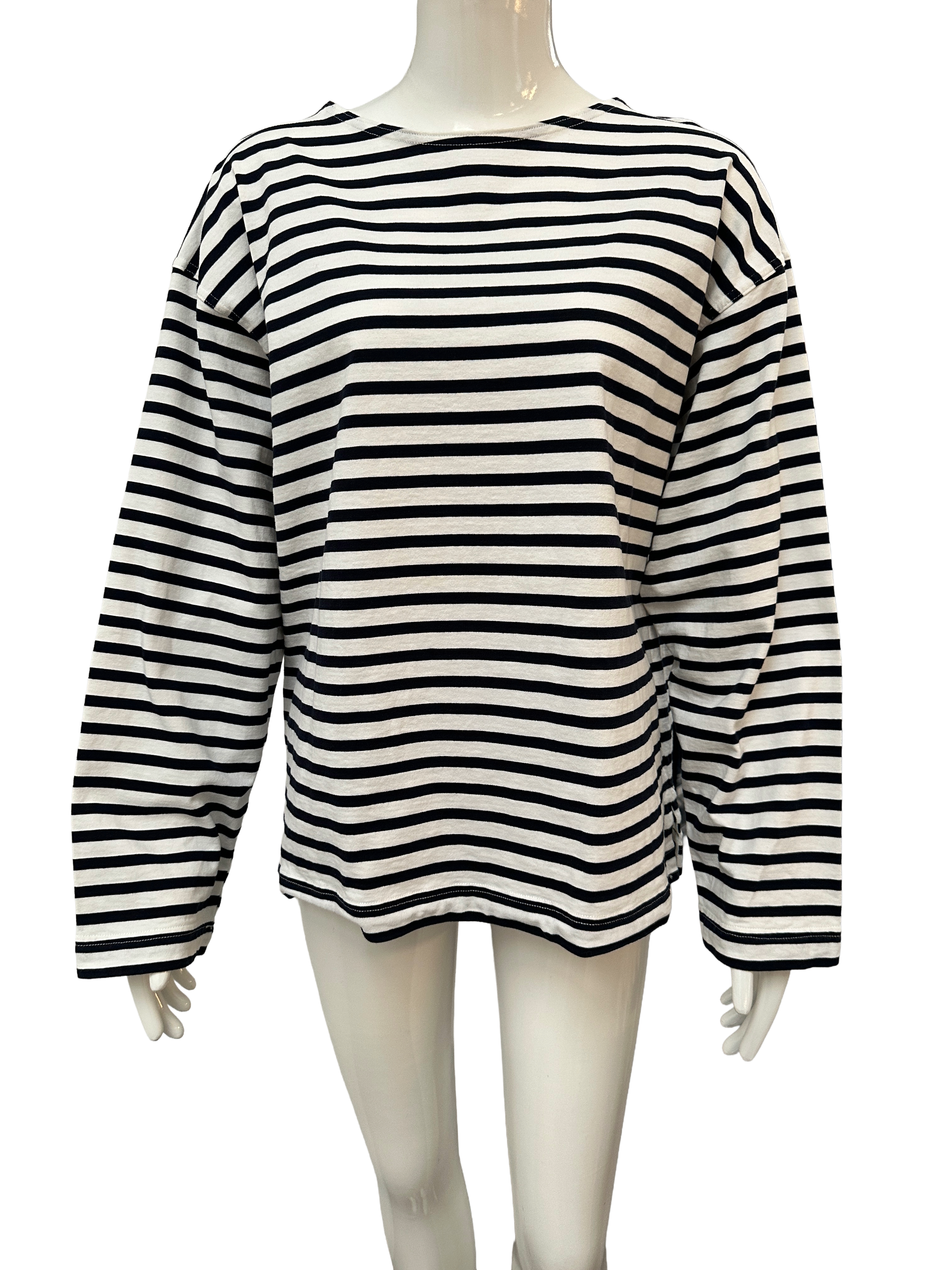 Matteau striped cotton long sleeve top - size M