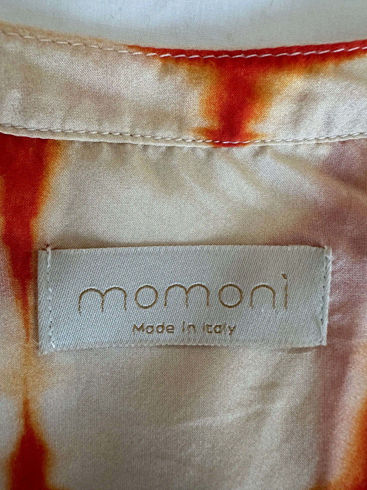 Momoni cream blouse with orange lines - size 42