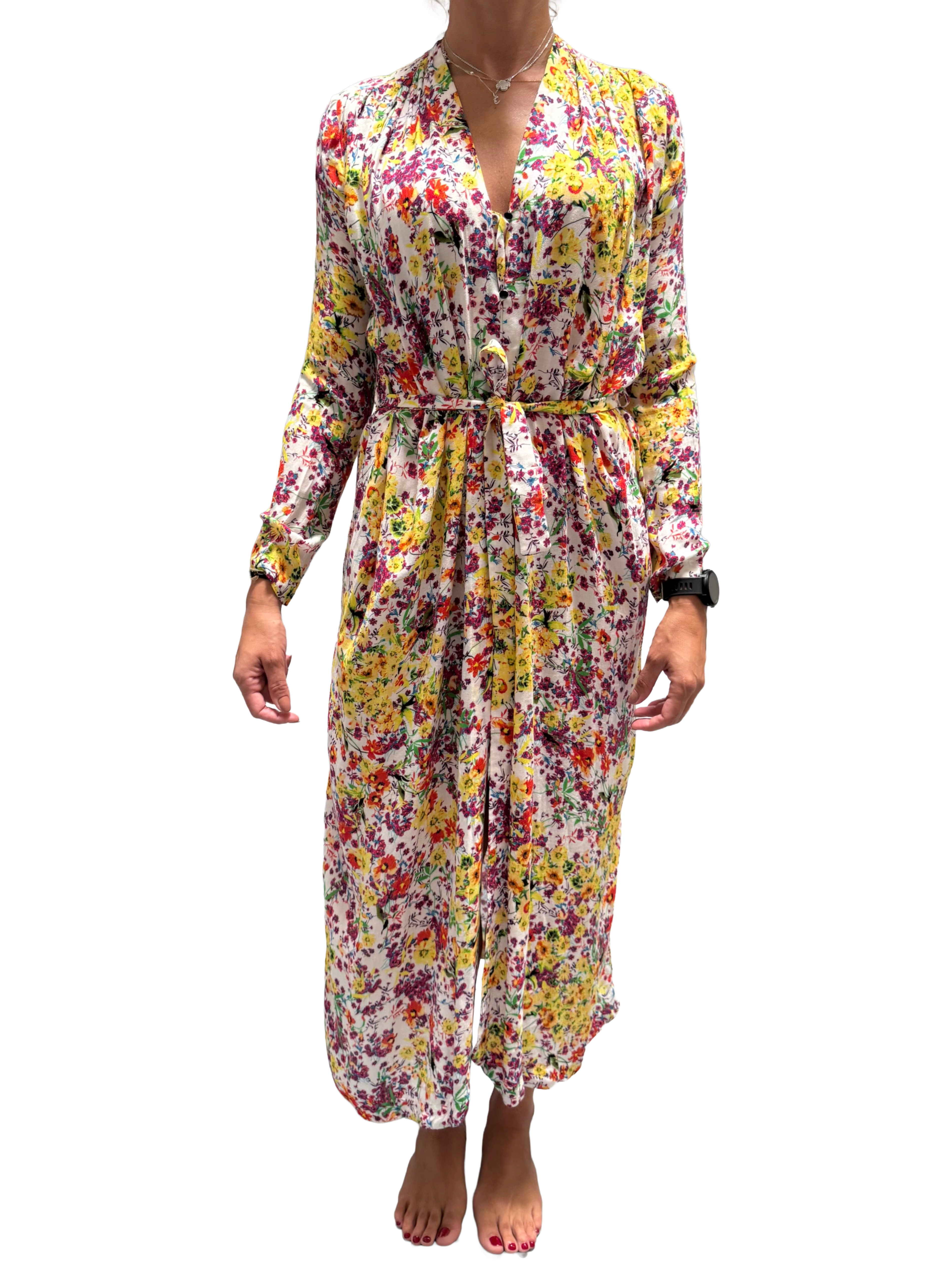 Roseanna colorful floral dress with belt - size 36