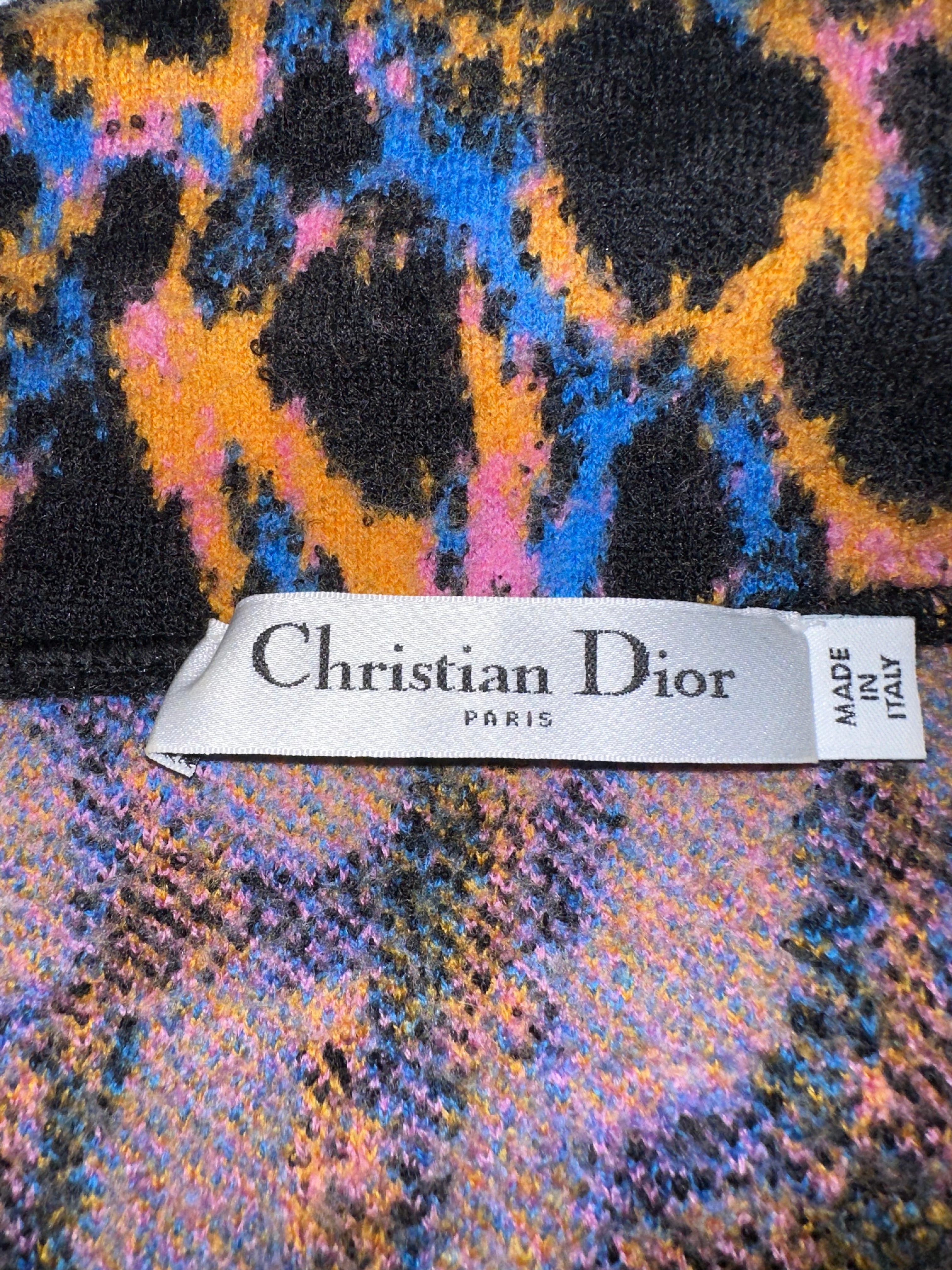 Dior multicolor leopard print jacket - size 34