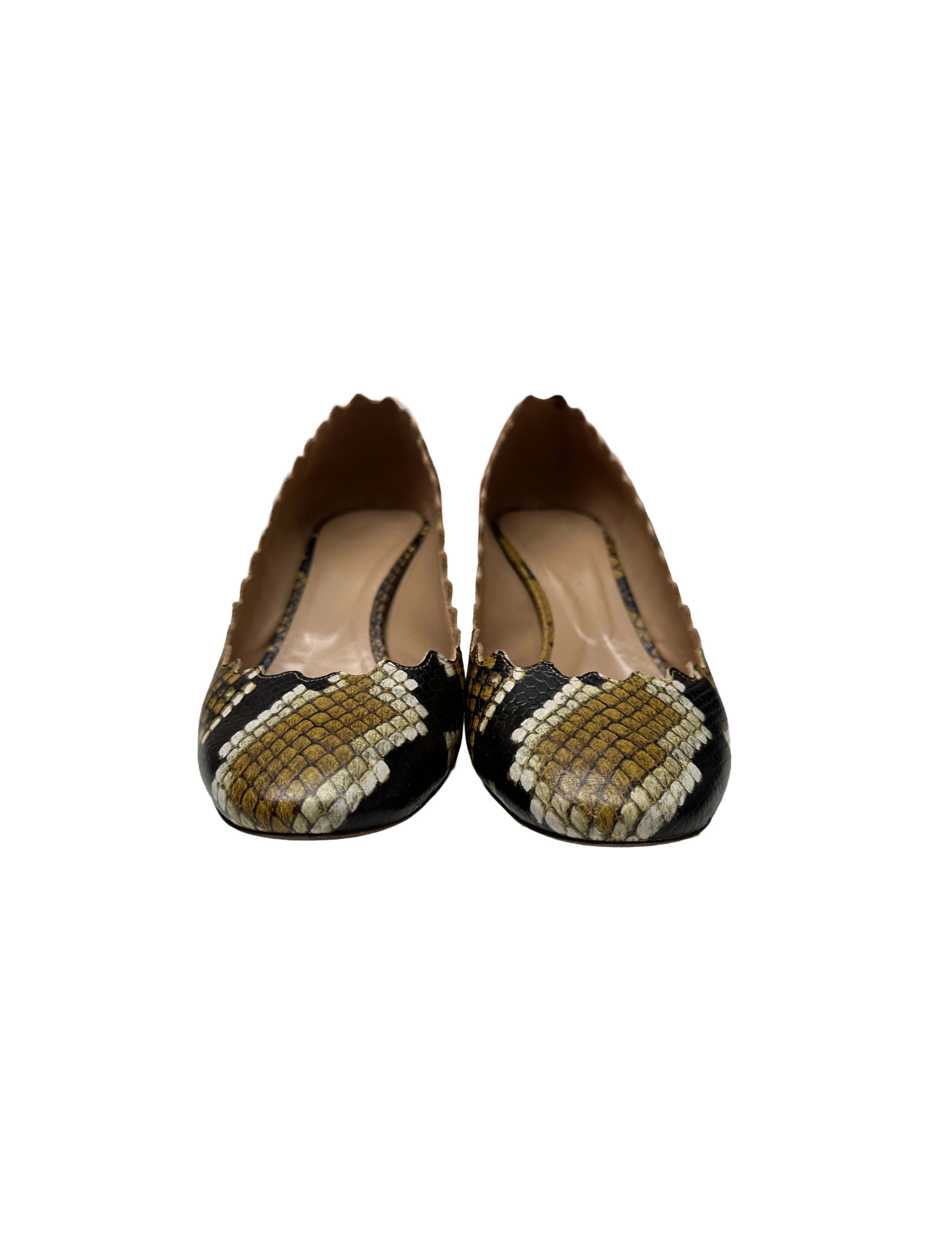 Chloe python effect leather pumps - size 40.5