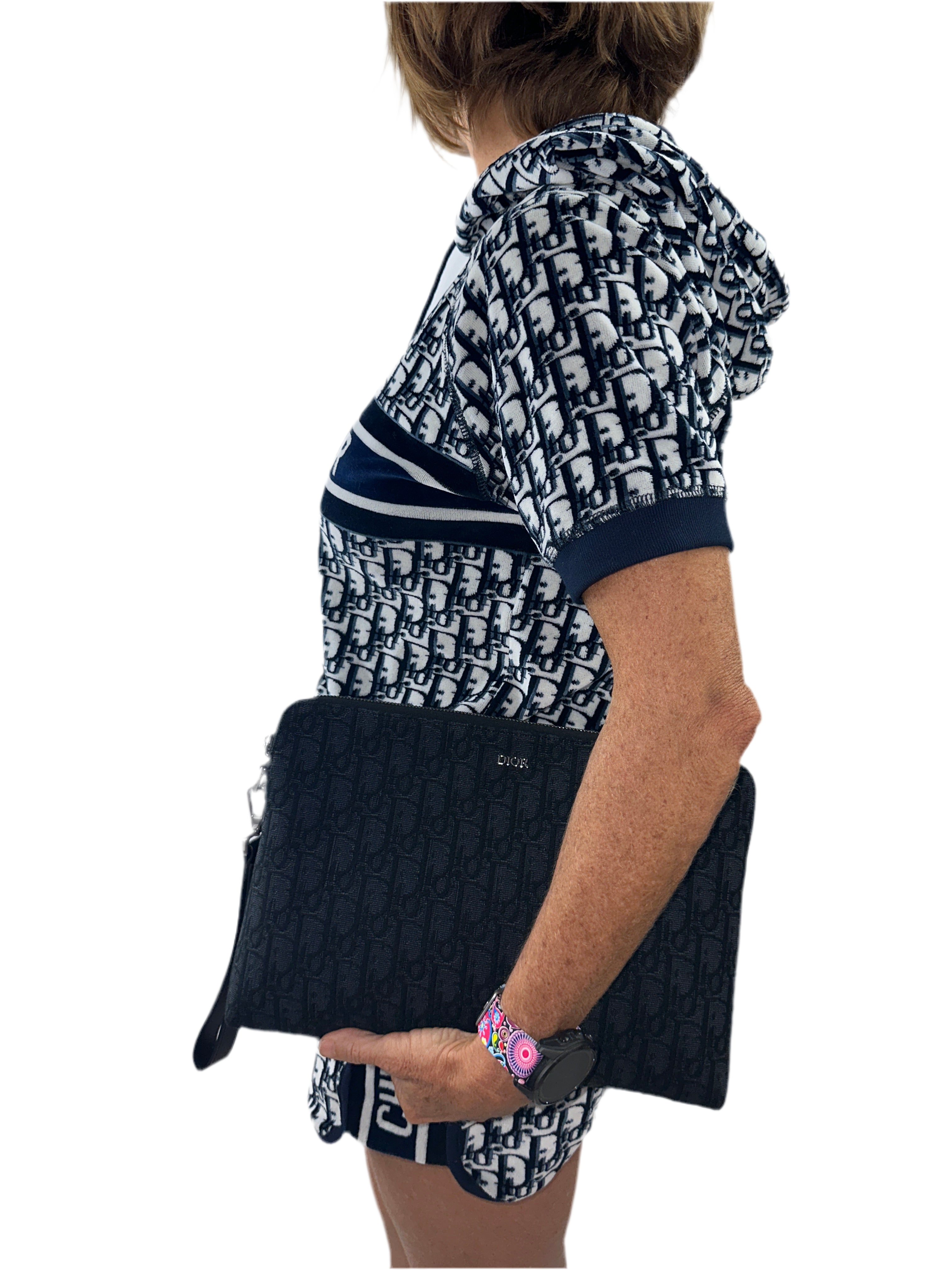 Dior Oblique Jacquard Triangle Case in Black