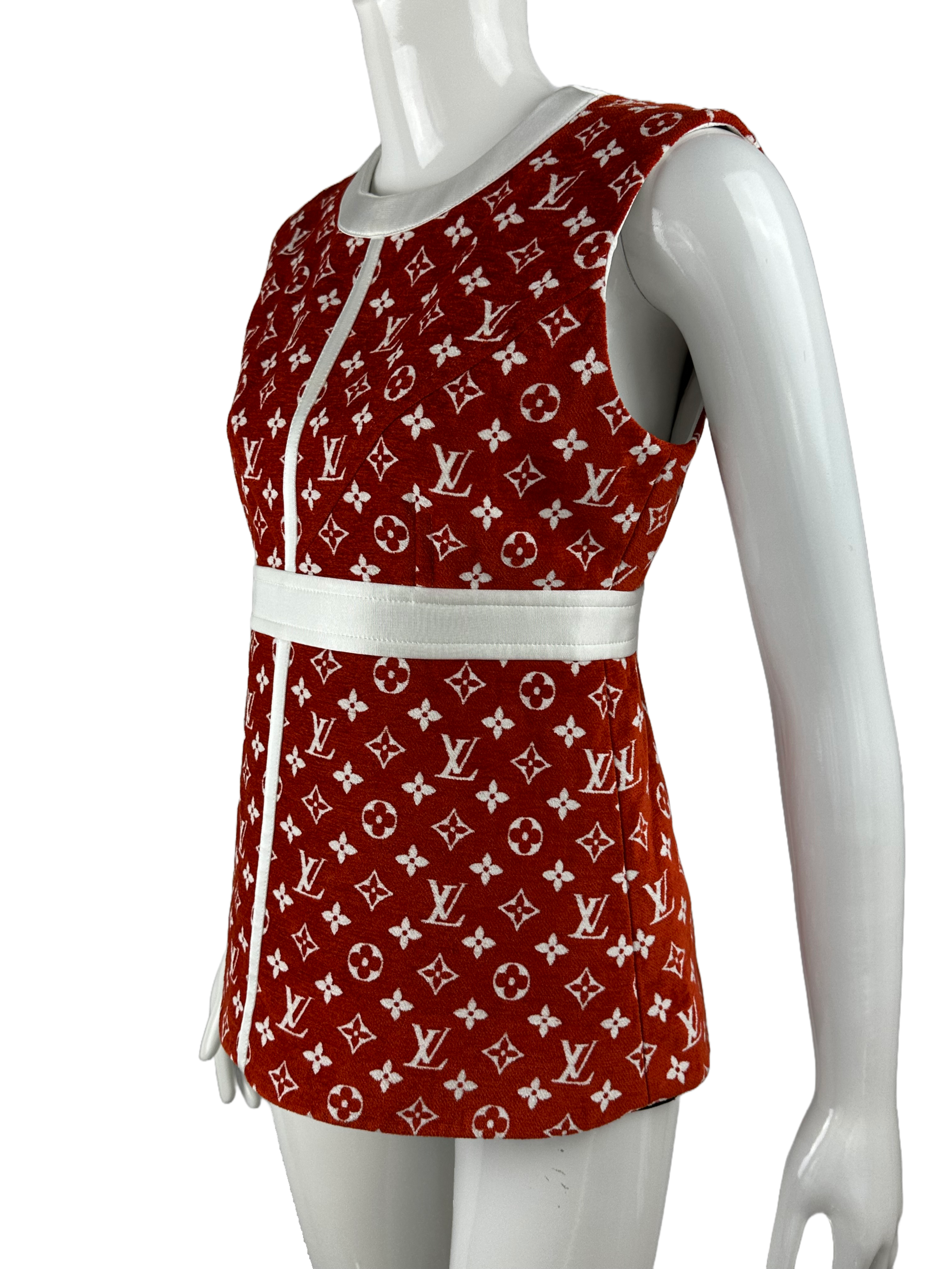 Louis Vuitton orange Towelling Monogram top - size 38 FR