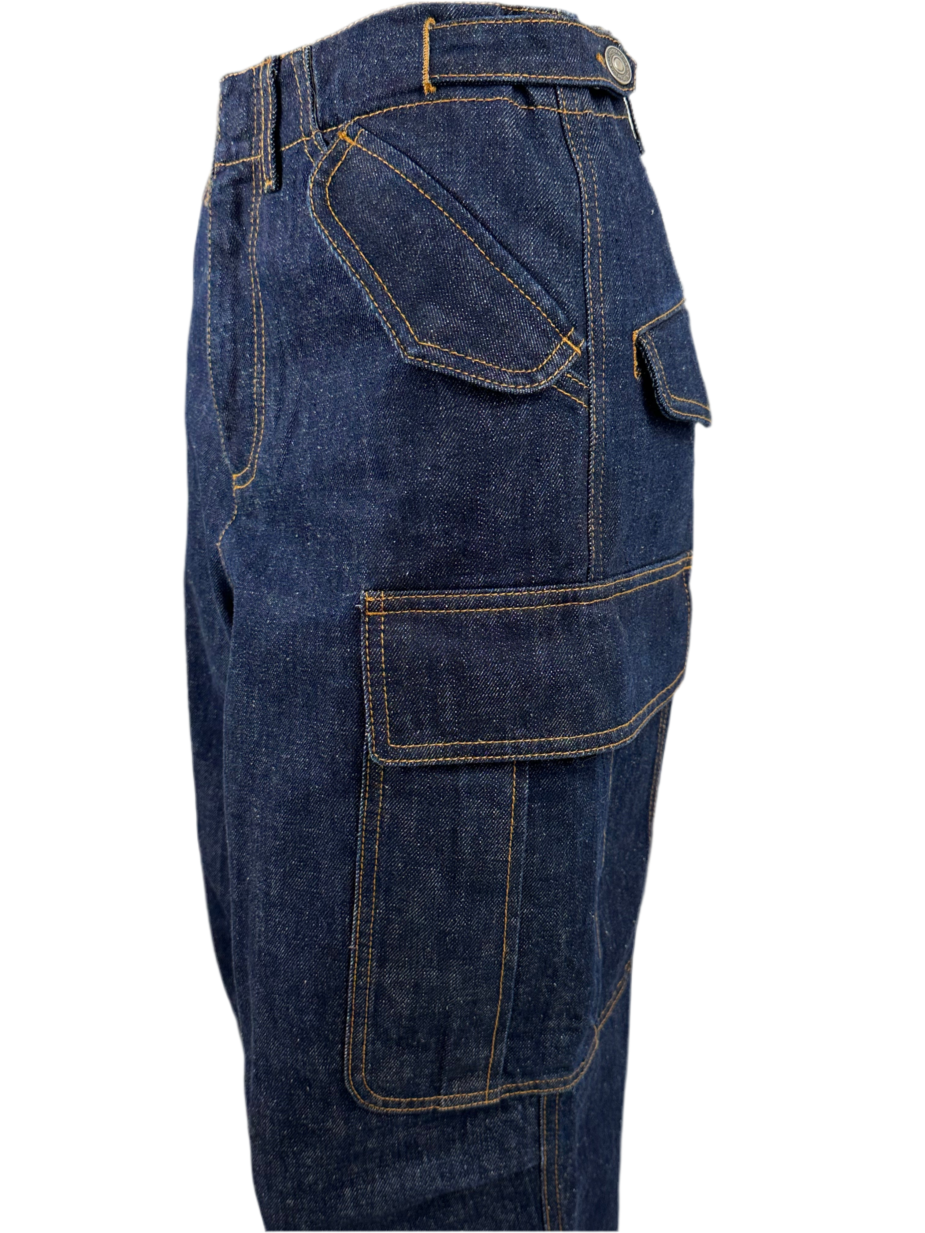 Christian Dior 8 cargo jeans D02 Deep blue cotton denim  - size 32 FR