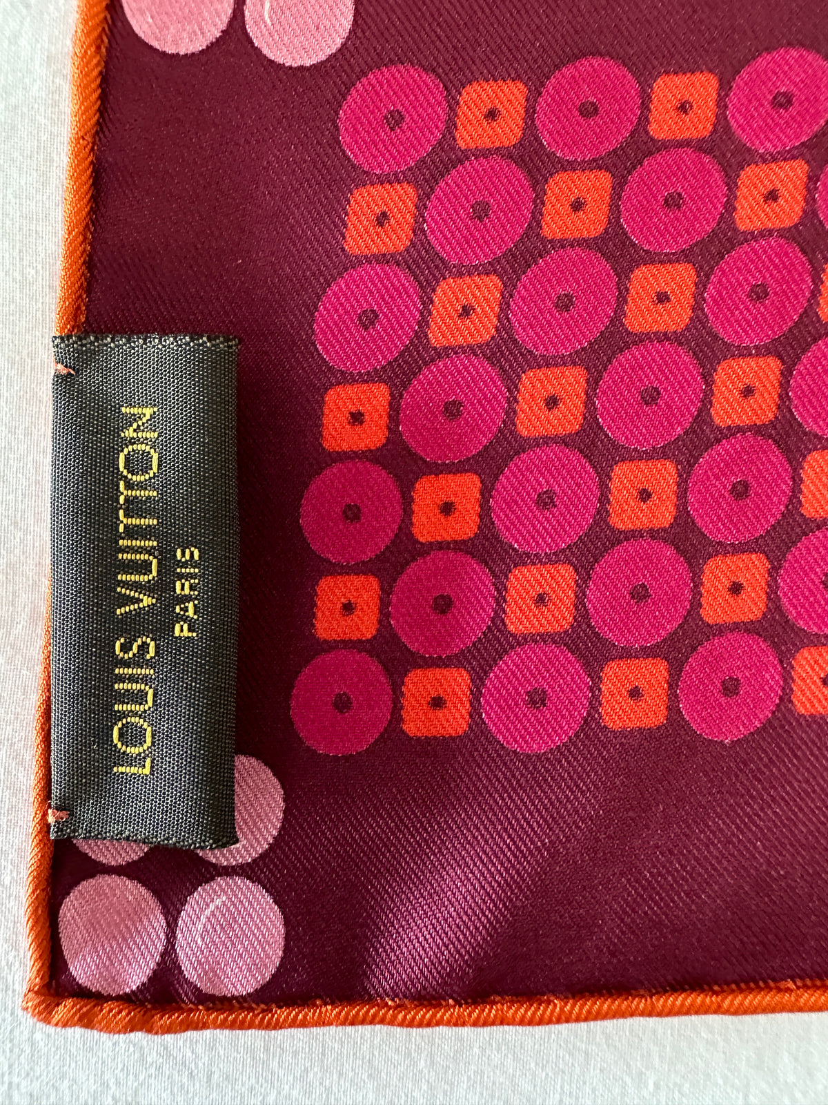 Louis Vuitton silk square scarf checkerboard pattern