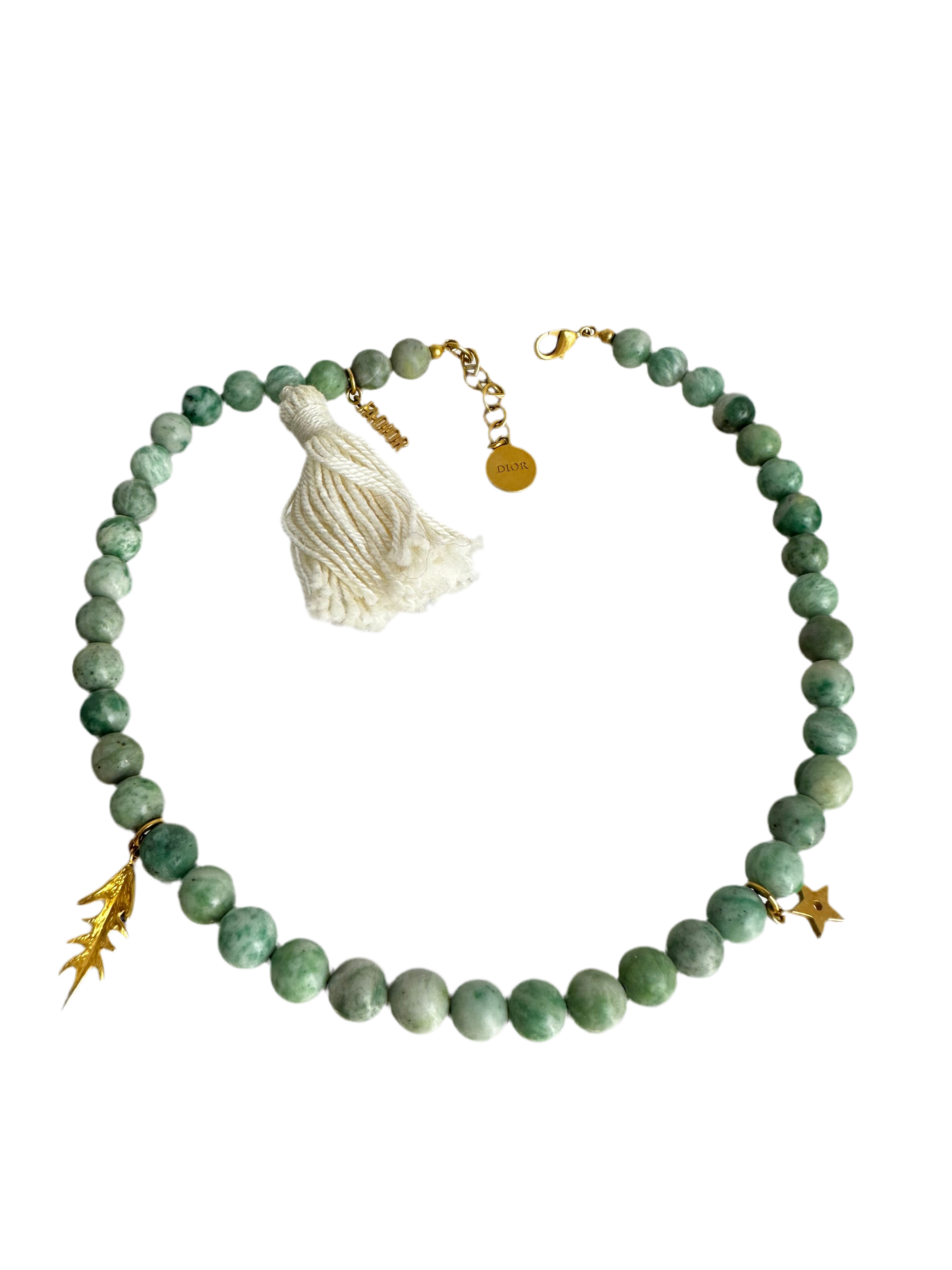 Dior garden green jade choker necklace