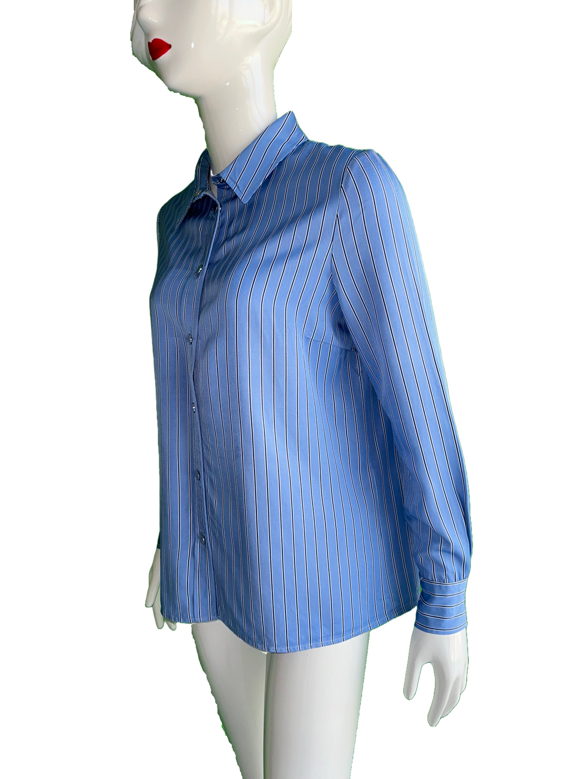 Ba&sh blue striped shirt with silver buttons - size 36