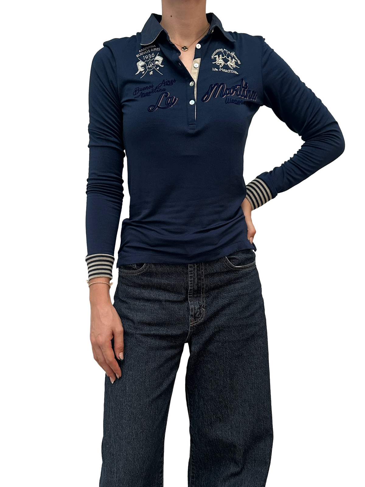 La Martina long sleeves polo top - size 36