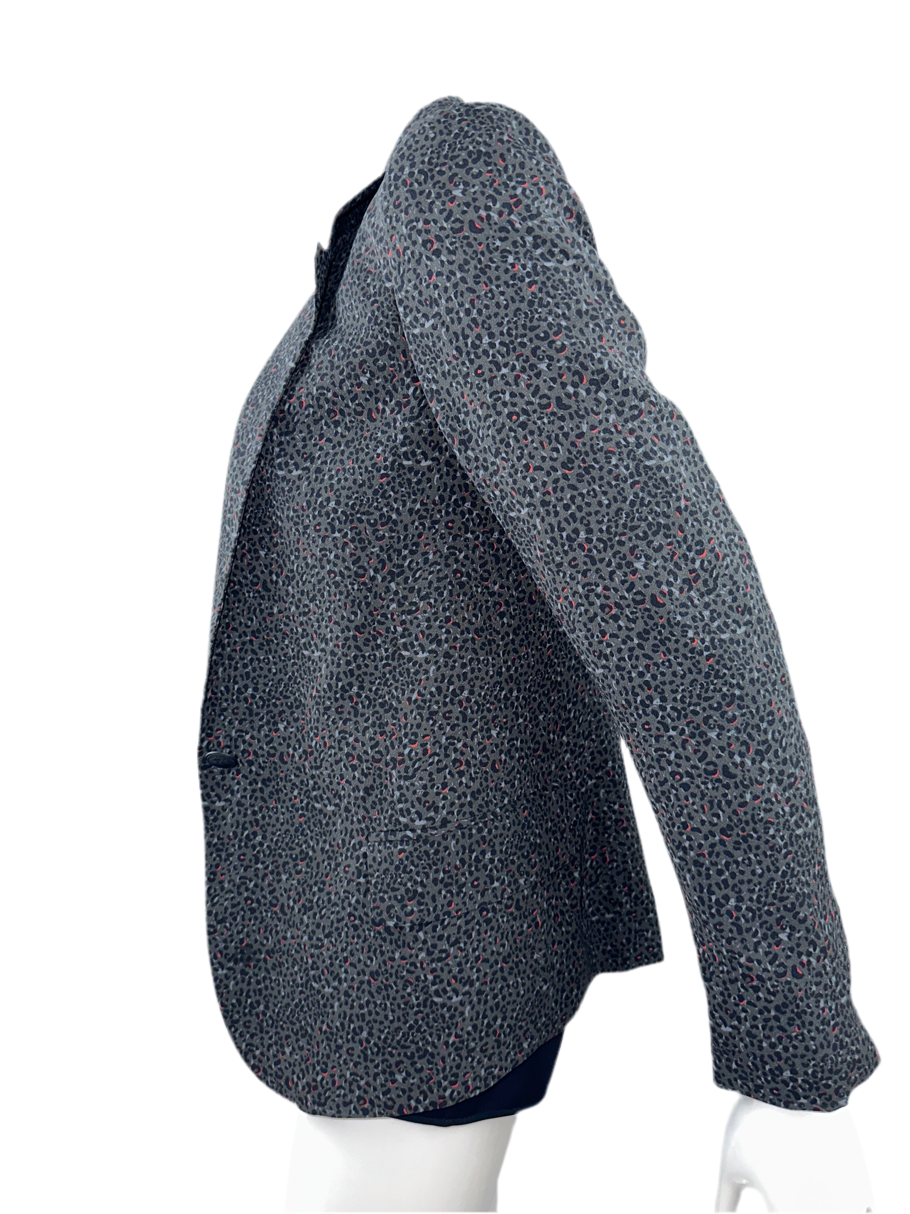 IKKS grey leopard print jacket - size 34