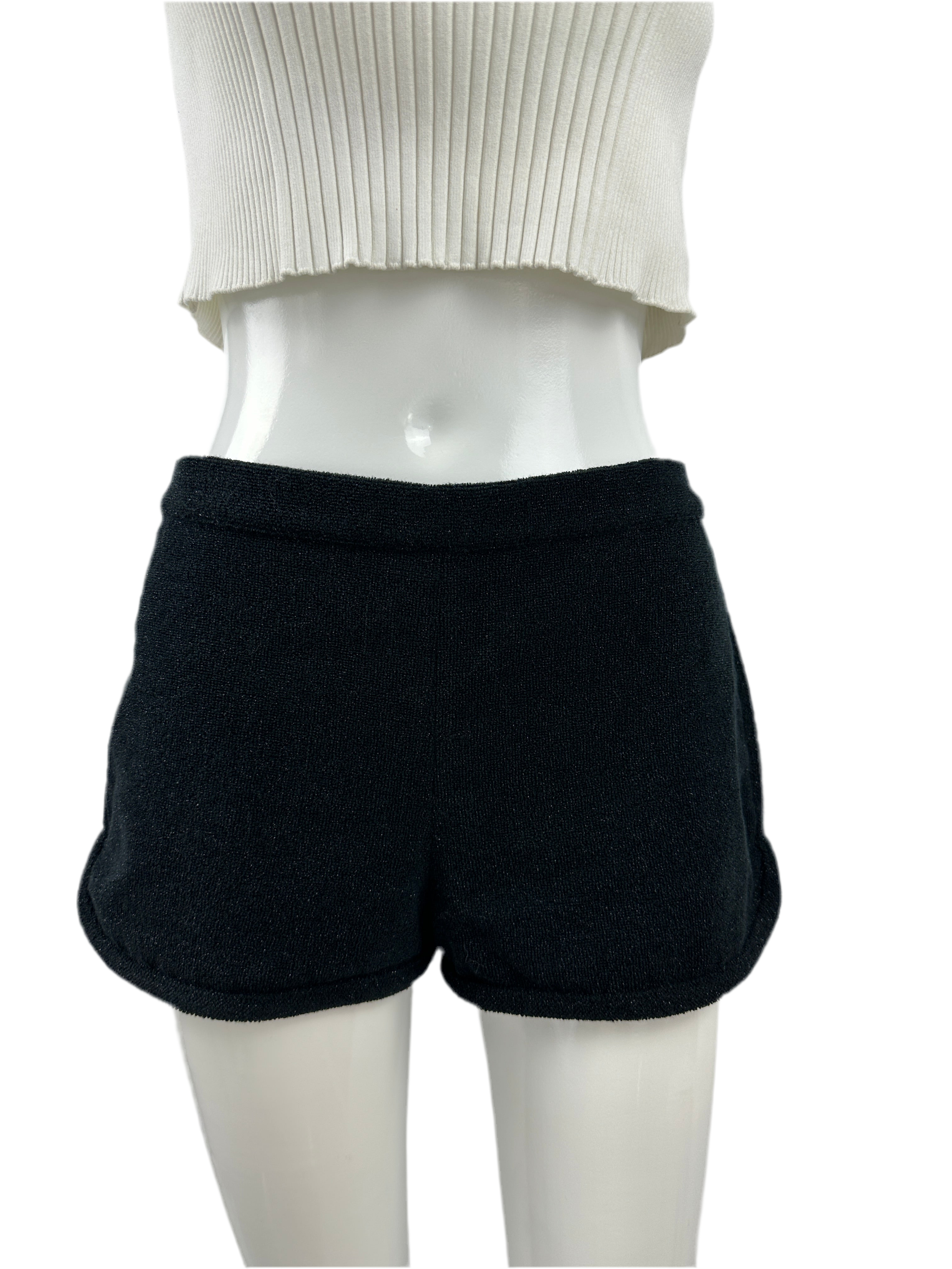 Chanel black sequin shorts - size 36