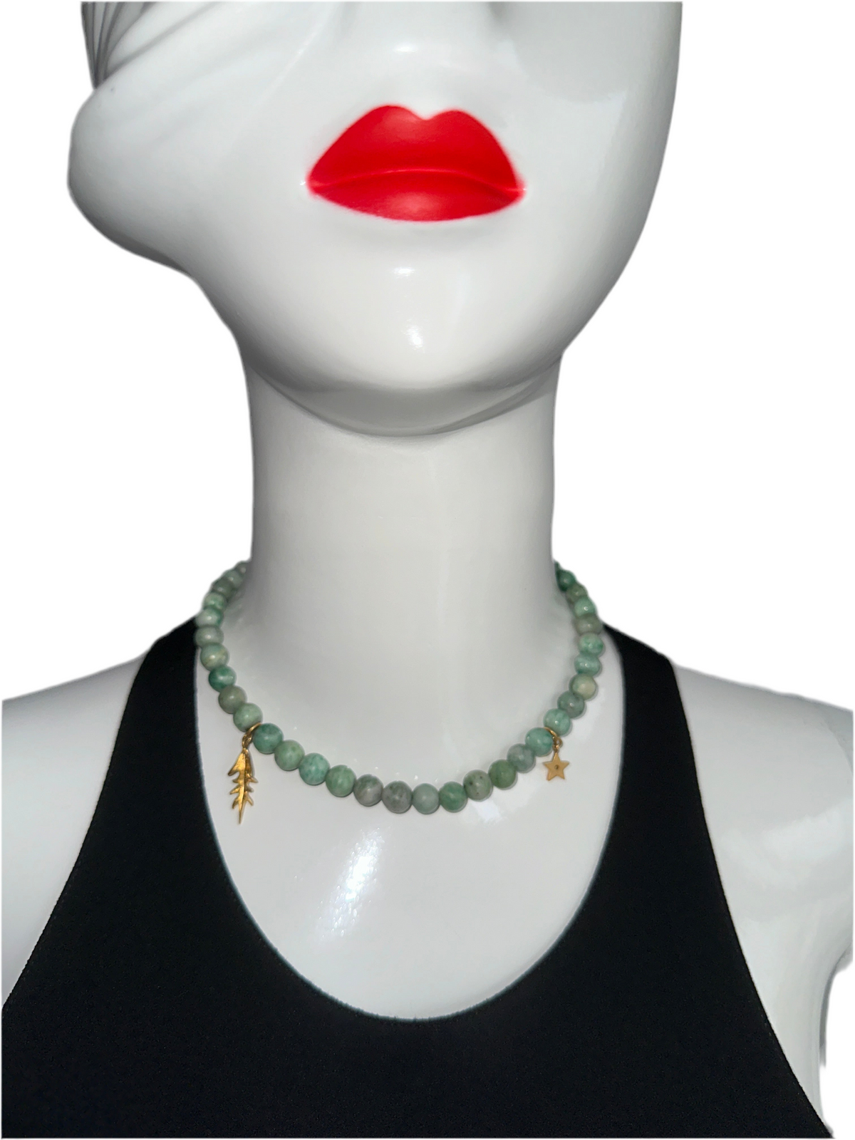 Dior garden green jade choker necklace