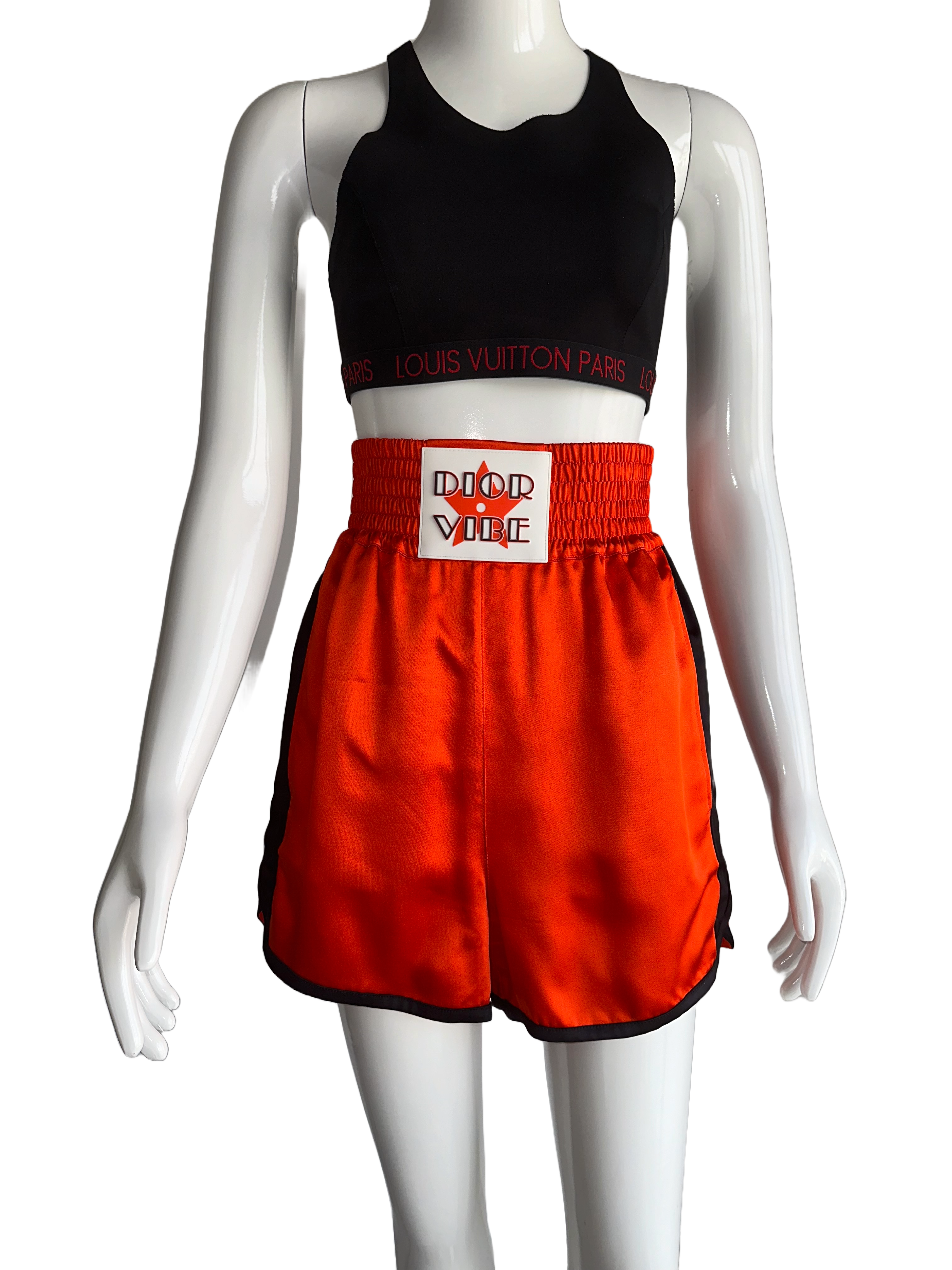 Dior orange boxer shorts with black details - size 34
