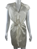 Louis vuitton bow dress white with silver shine - size 36
