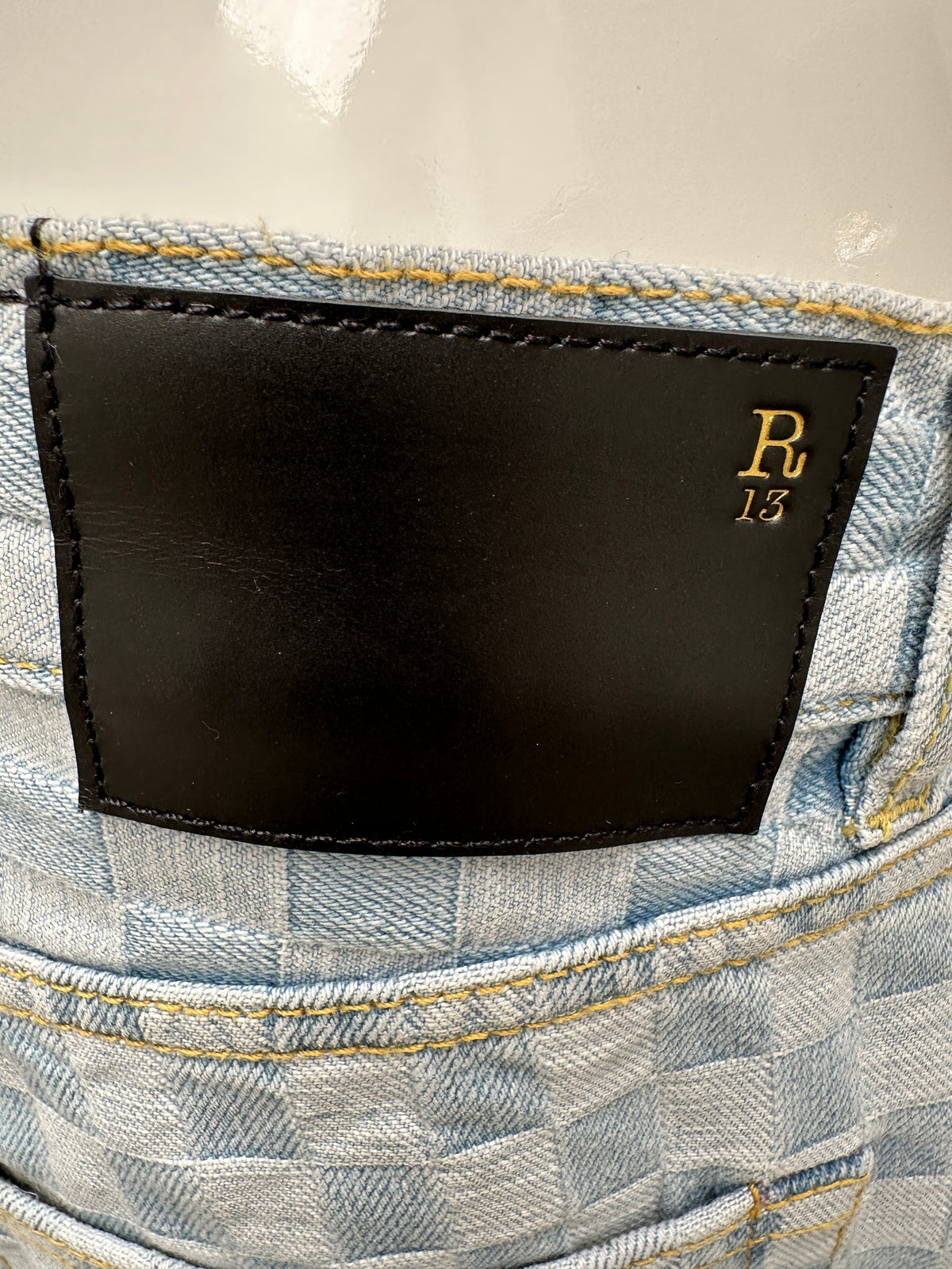 R13 checkered denim pants - size 26