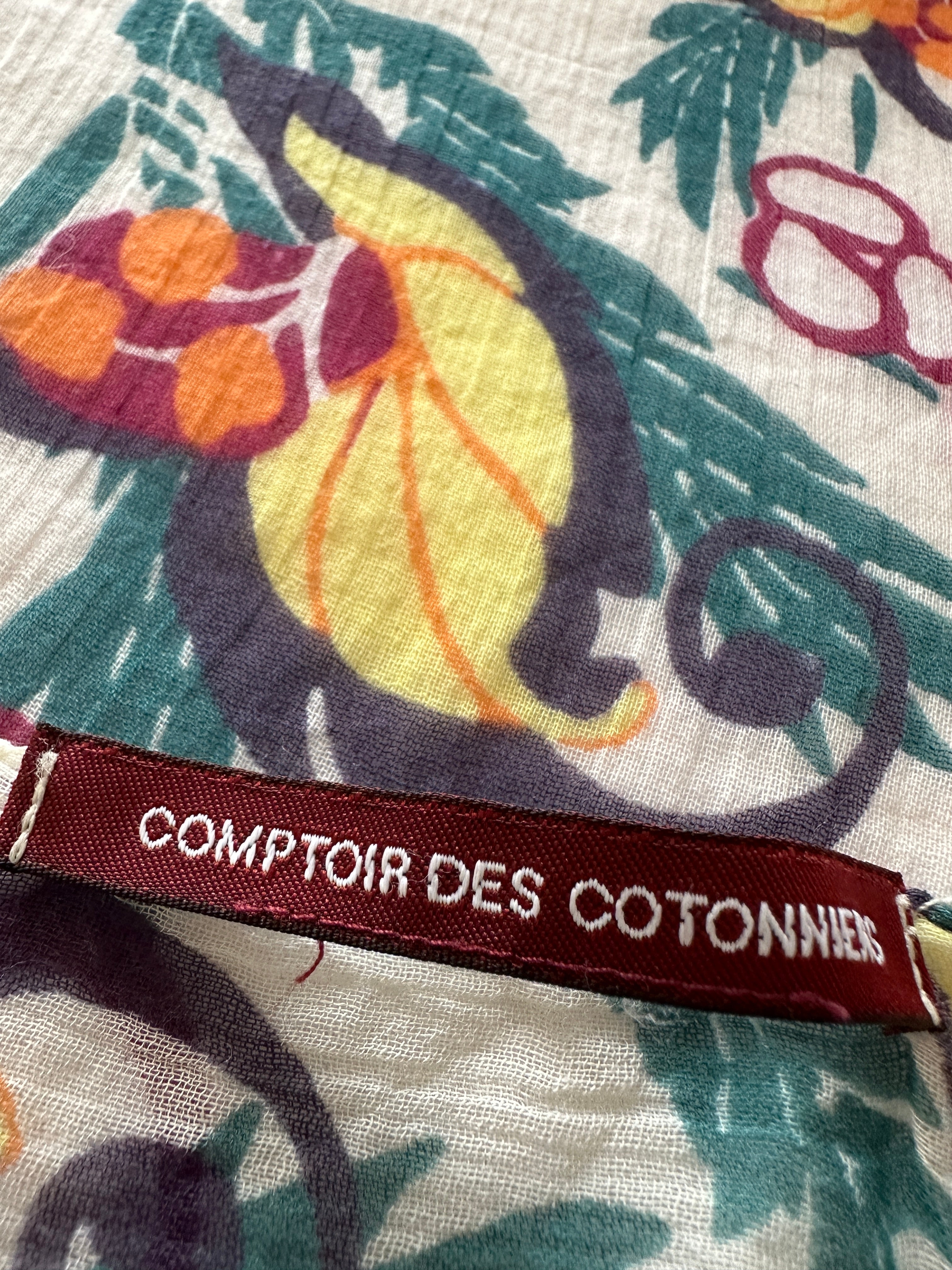 Comptoir des cotonniers scarf cream with yellow flowers