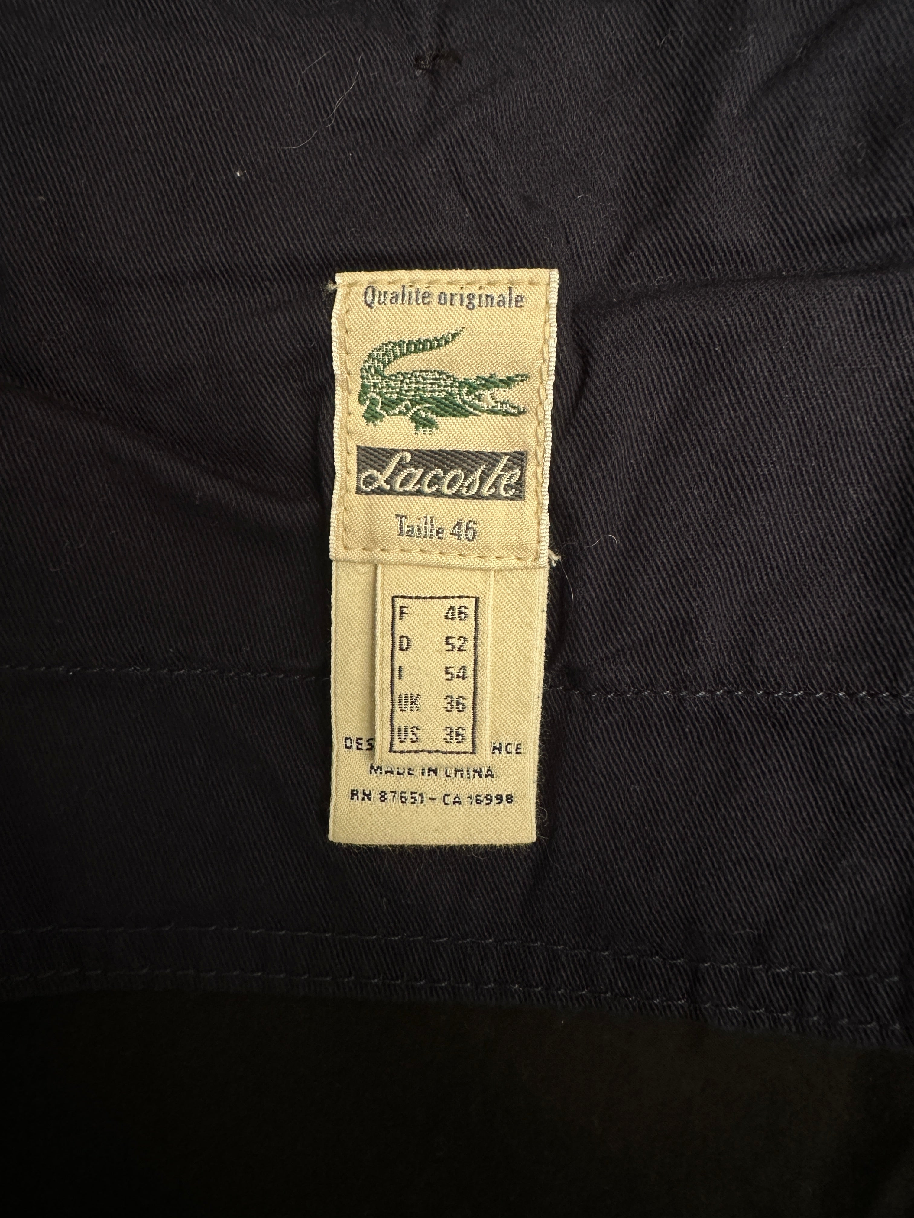 Lacoste black cotton pants - size 46