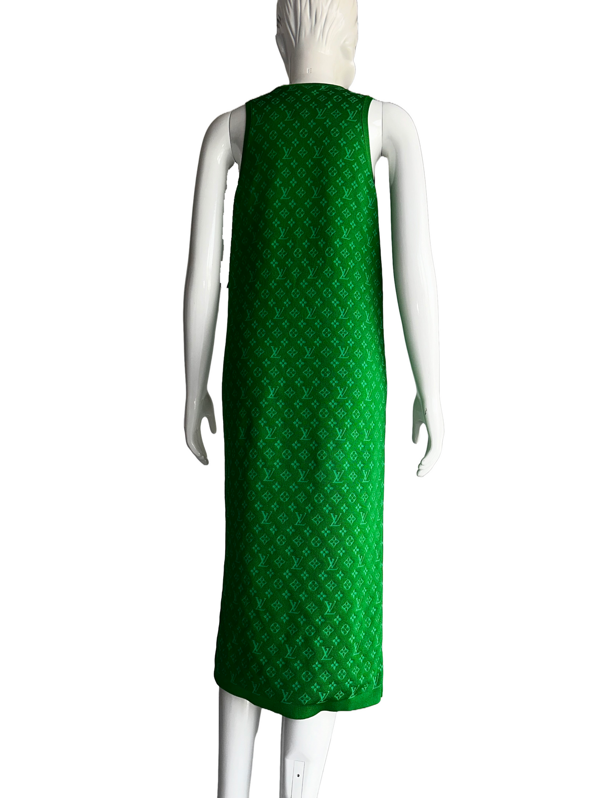 Louis Vuitton green monogrammed dress - size 34