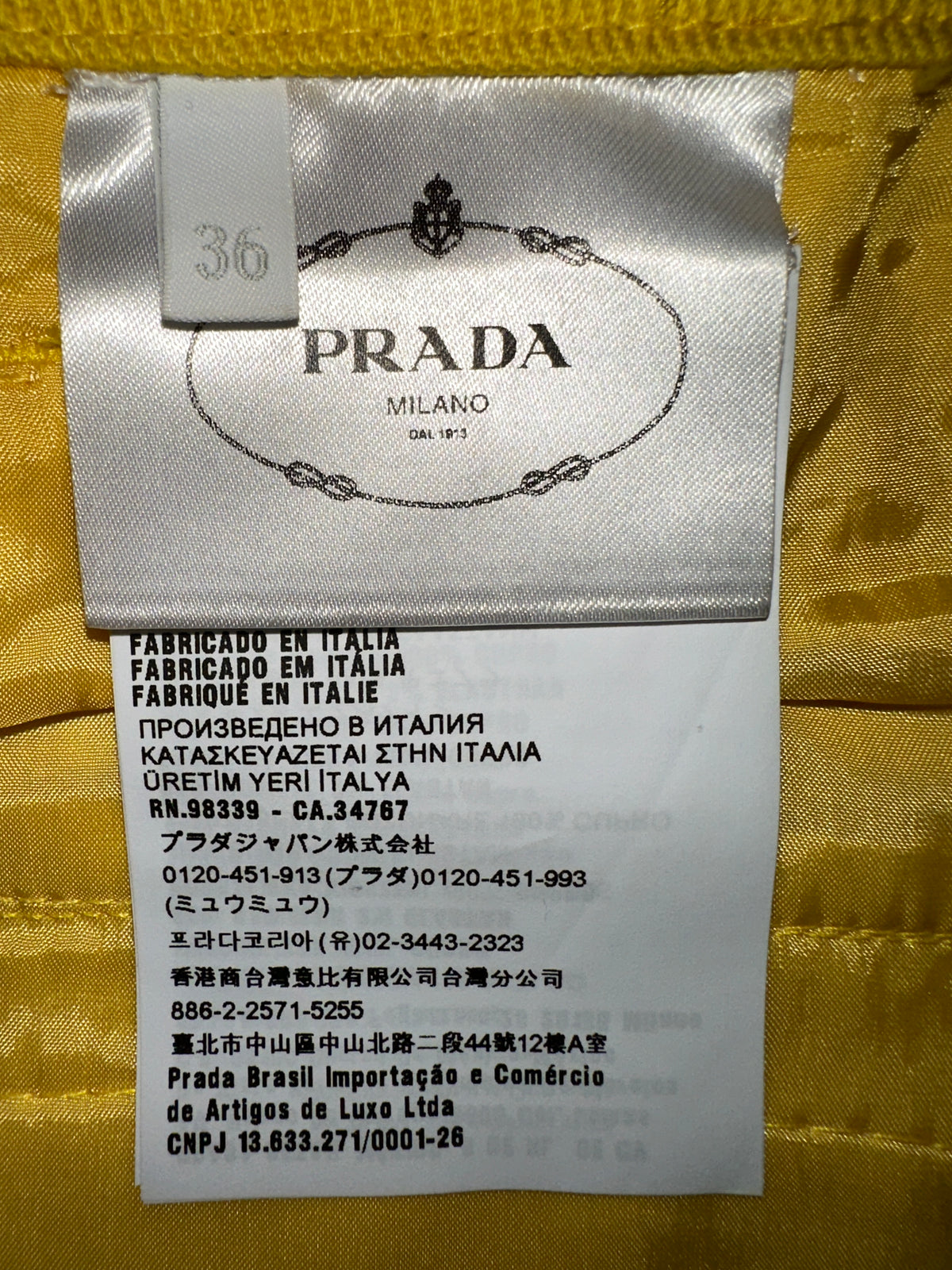 Prada yellow shorts - size 36