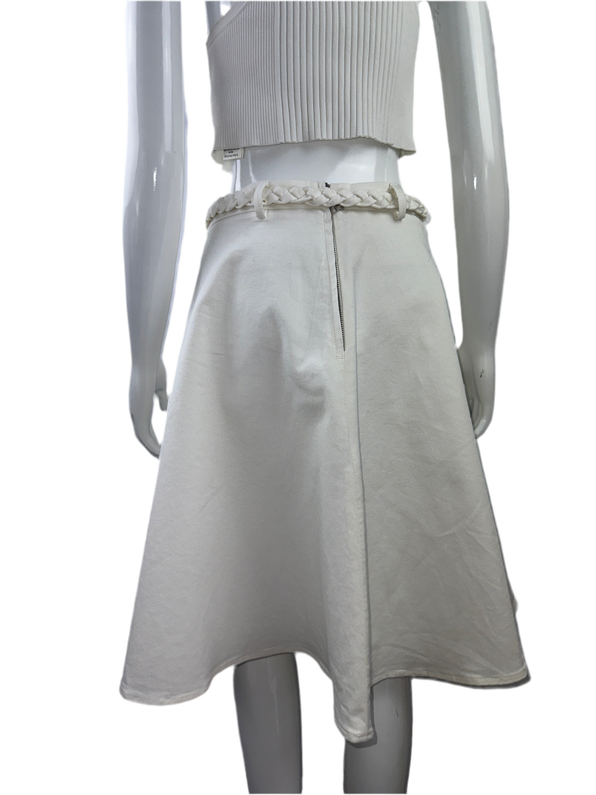 Red Valentino white skirt with braided belt - size 42