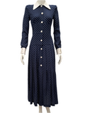 Alessandra Rich blue dress with white polka dots - size 38